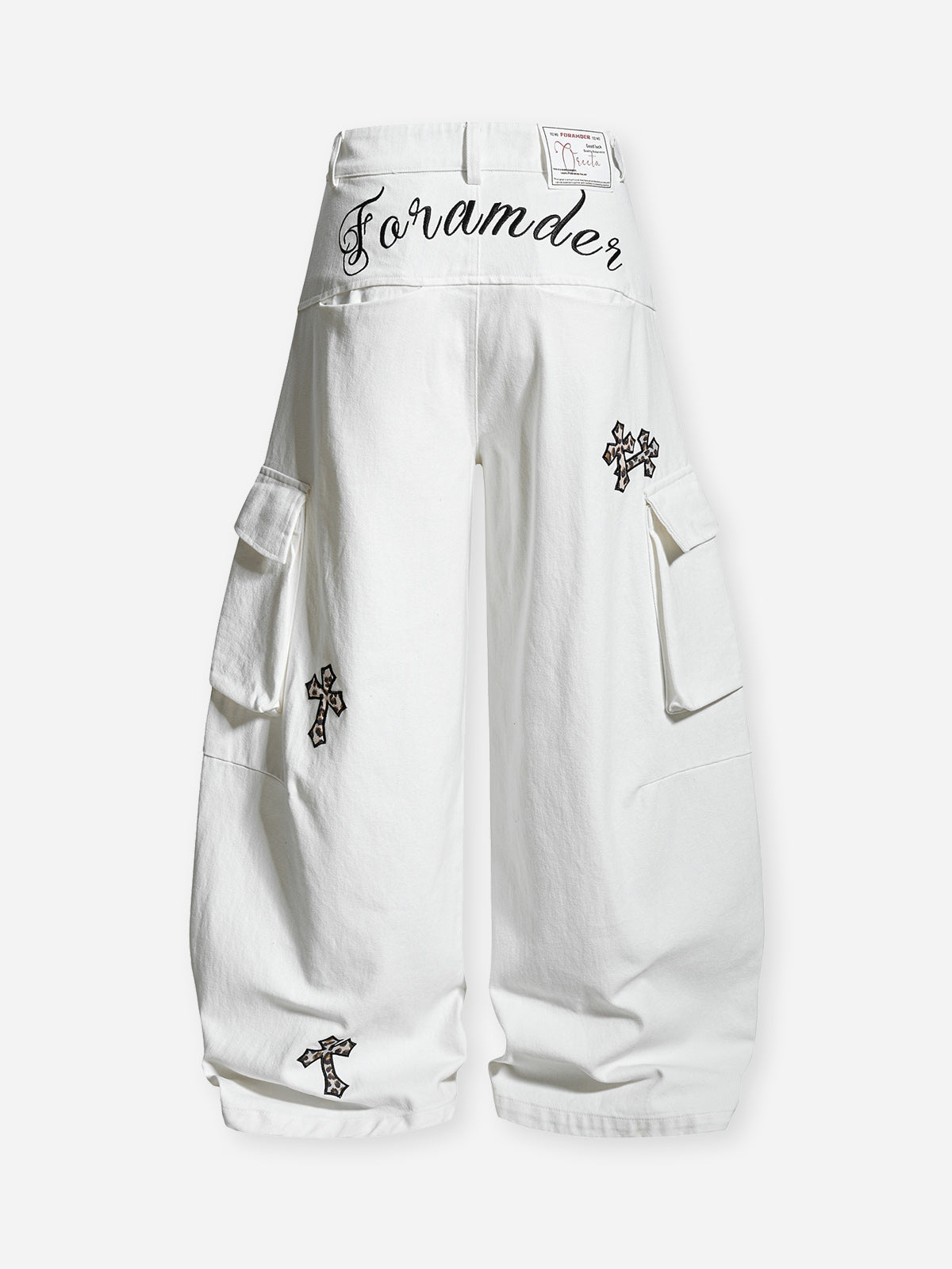 Hip-hop Style Leopard Print Cross Utility Pants