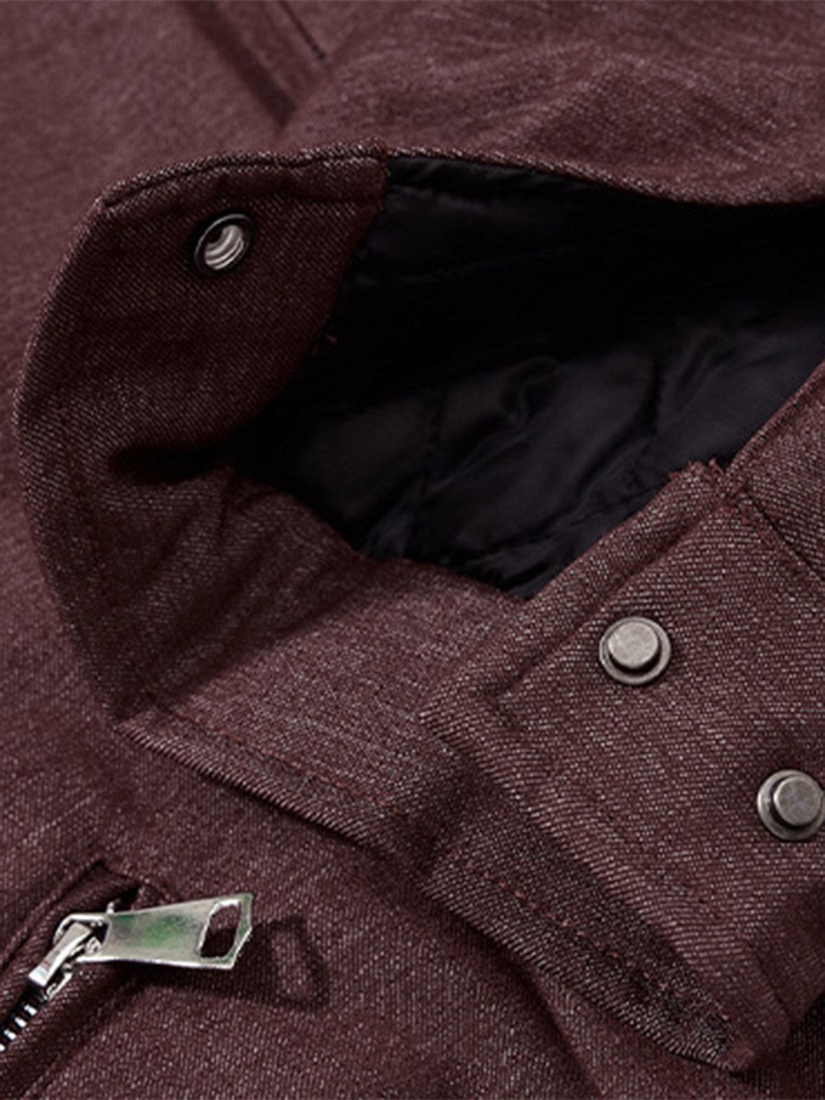 Unisex Stand-Collar Fur-Trimmed Fleece-Lined Jacket