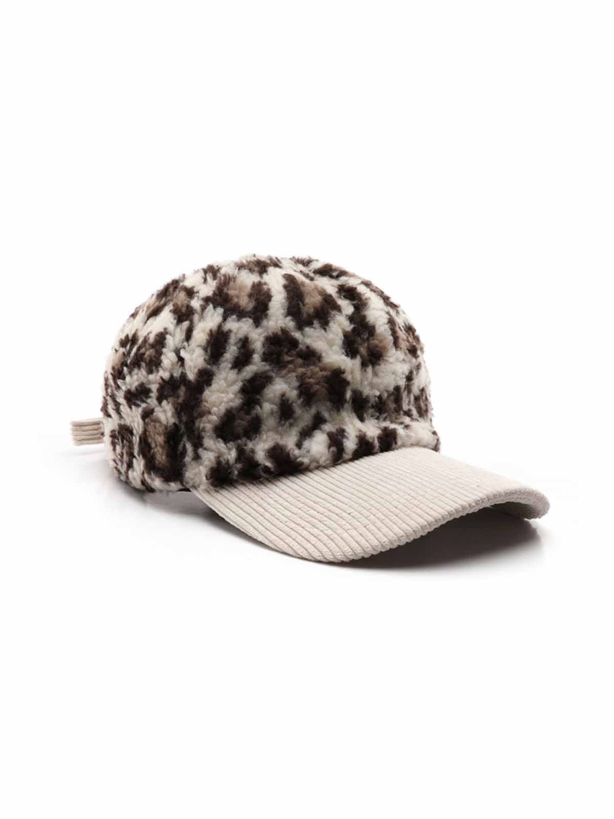 Retro Color-block Leopard Print Baseball Cap