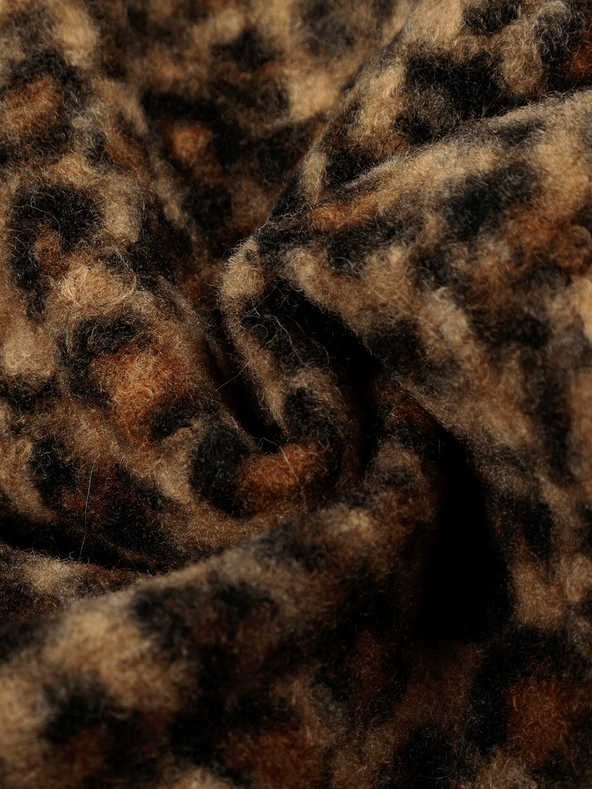 Leopard Print Fleece-Lined Warm Jacket