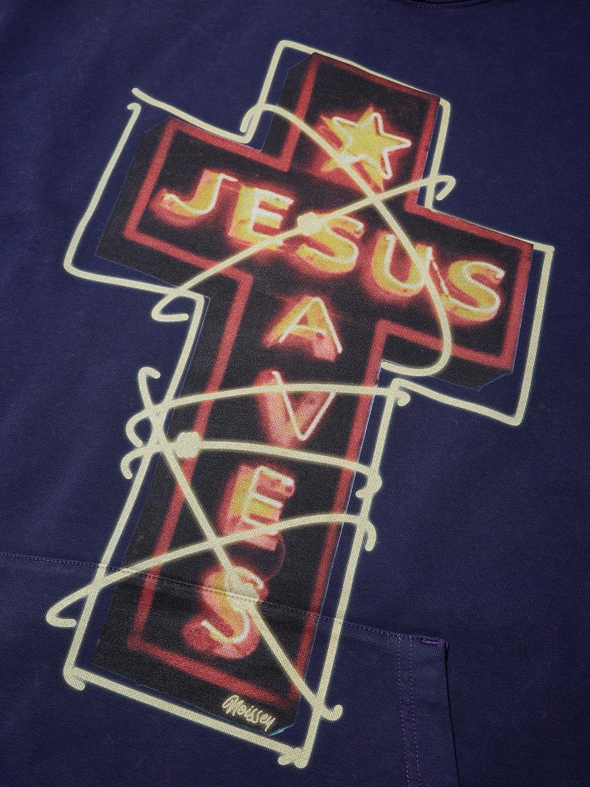 High Quality JESUS SAVES Neon Print 425g Hoodie