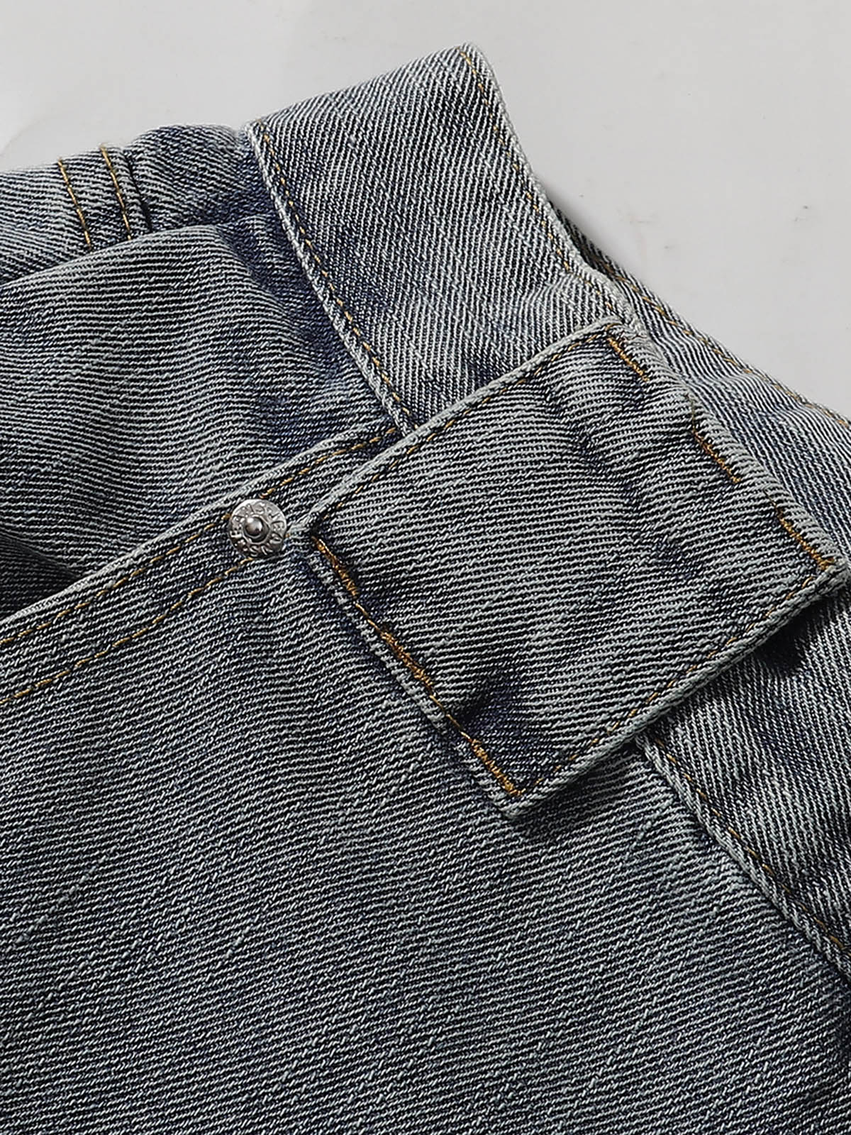 Vintage Wash Bamboo-knot Blue Jeans