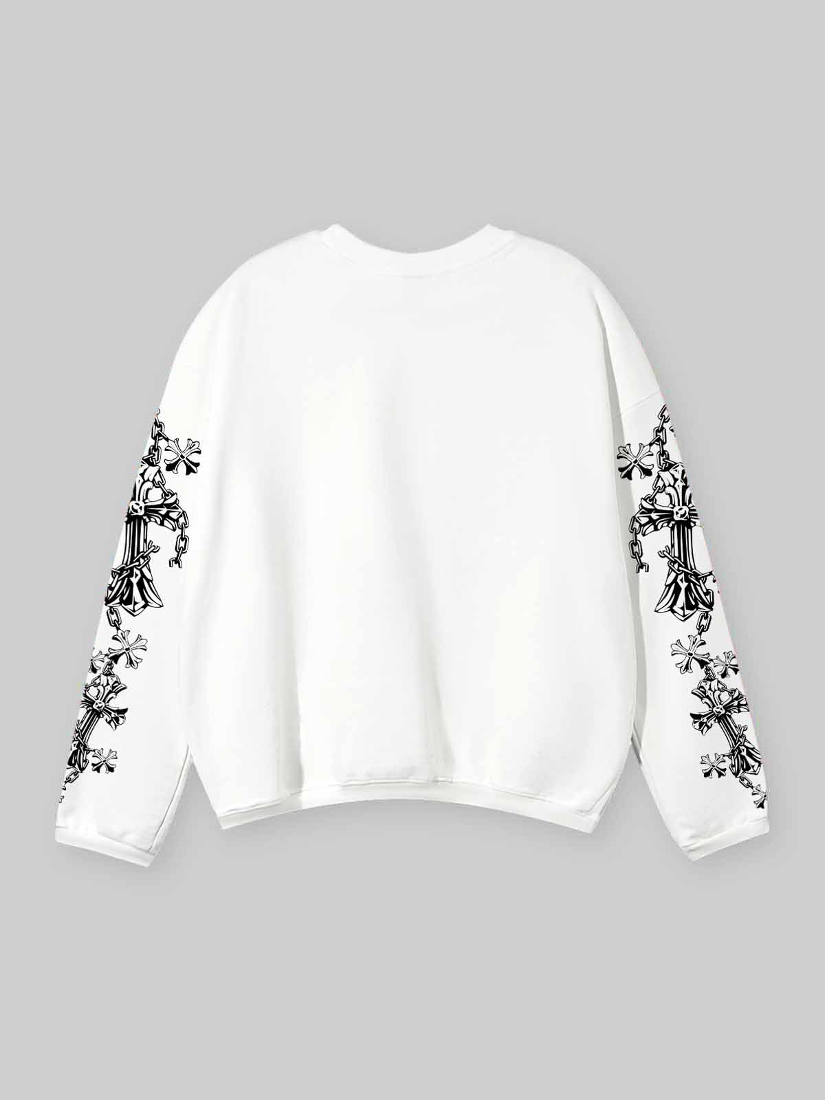 Noissey Metal Cross Necklace Printed Air Cotton Long Sleeve