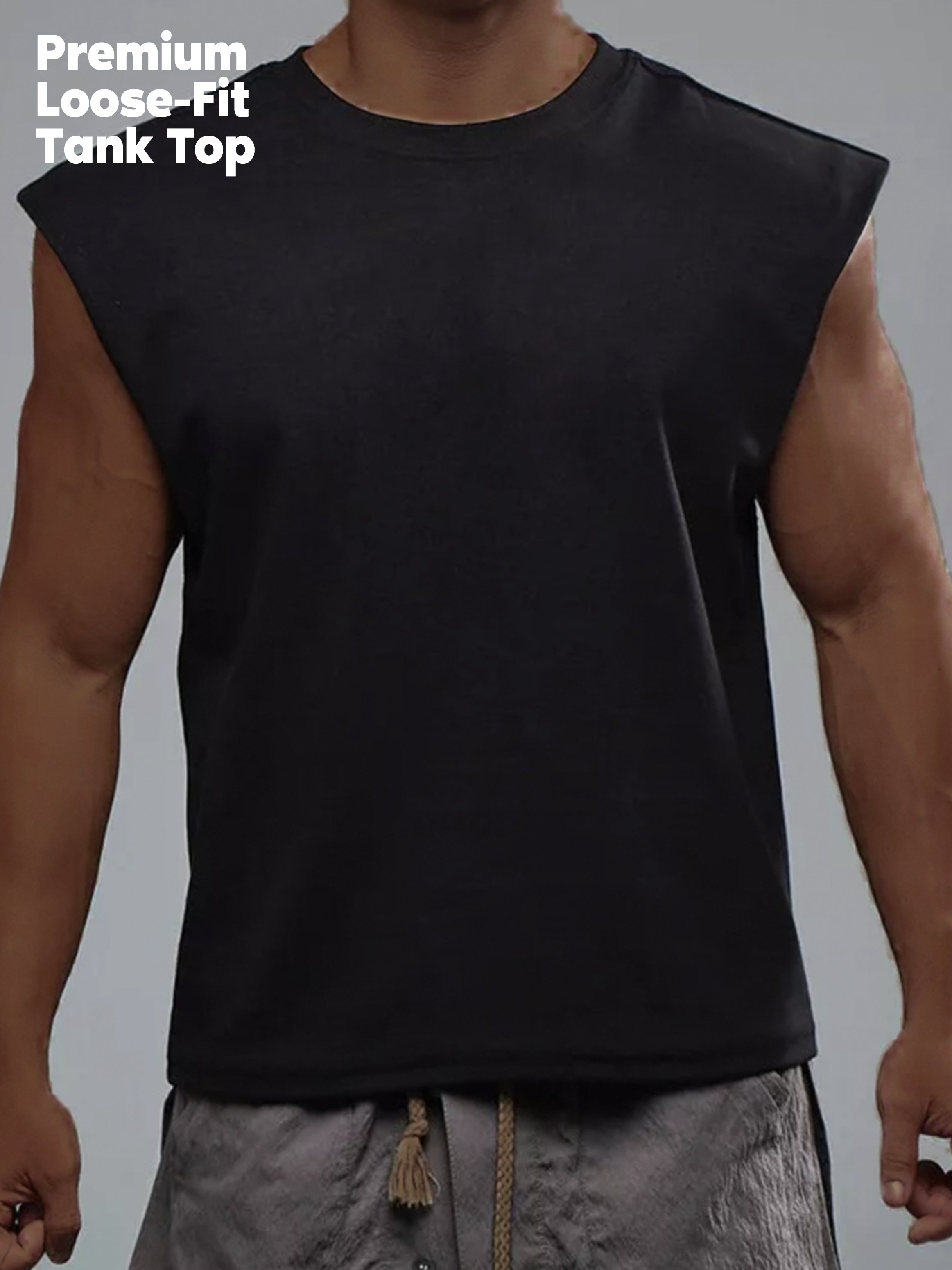 Premium Loose Tank  with Pulling Leather Print