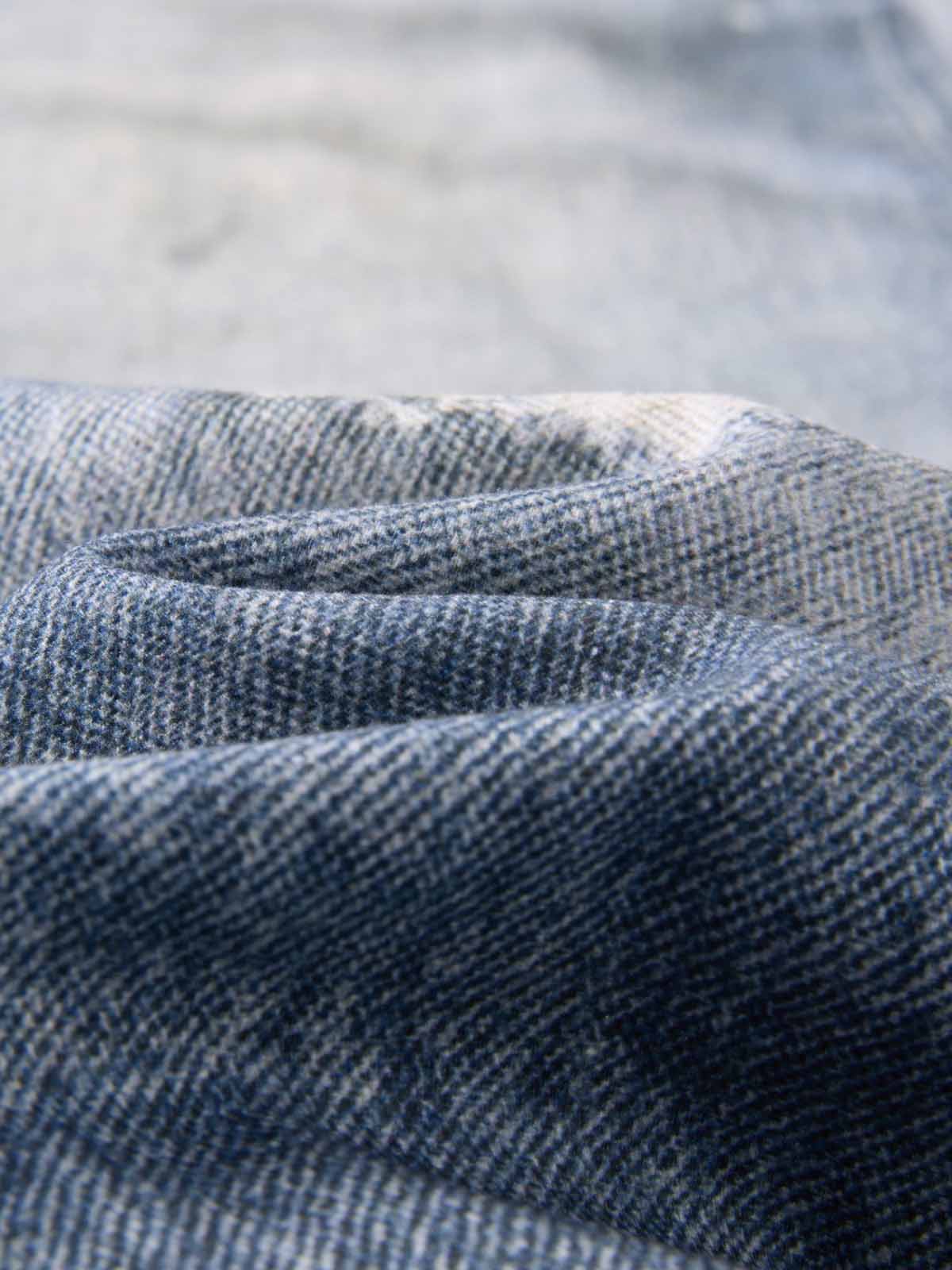 NOISSEY West Coast Double Waist Distressed Denim Texture Pants