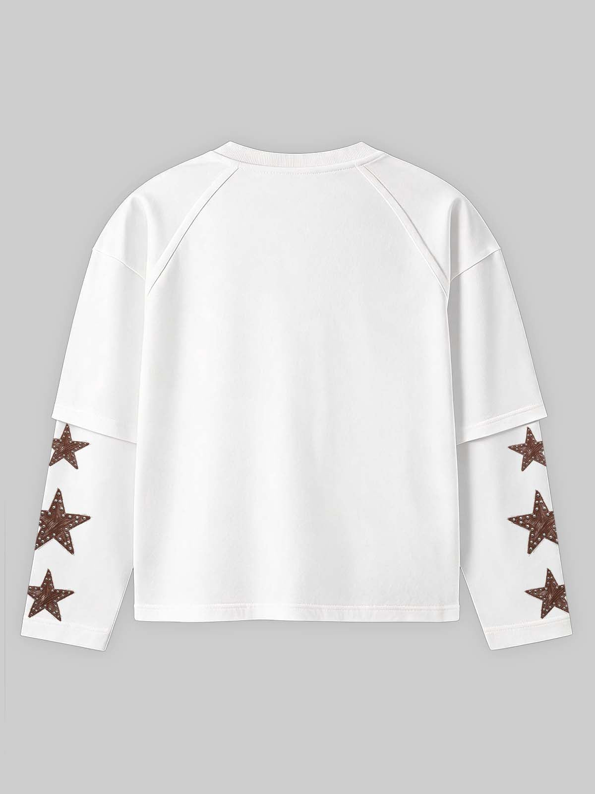 NOISSEY Western Cowboy ATV Desert Tornado Faux Layer Long Sleeve Tee