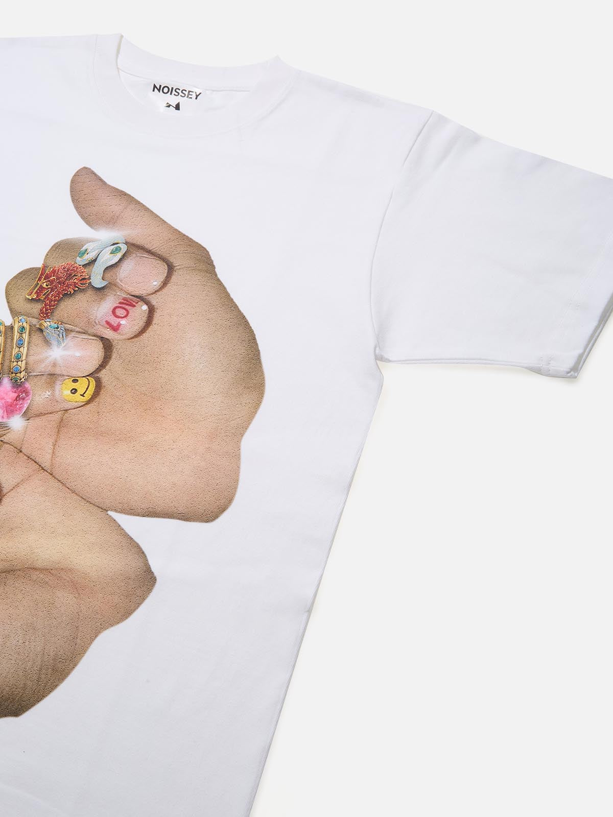 T-shirt imprimé bague diamant avec graffiti au doigt BOUNCE BACK©