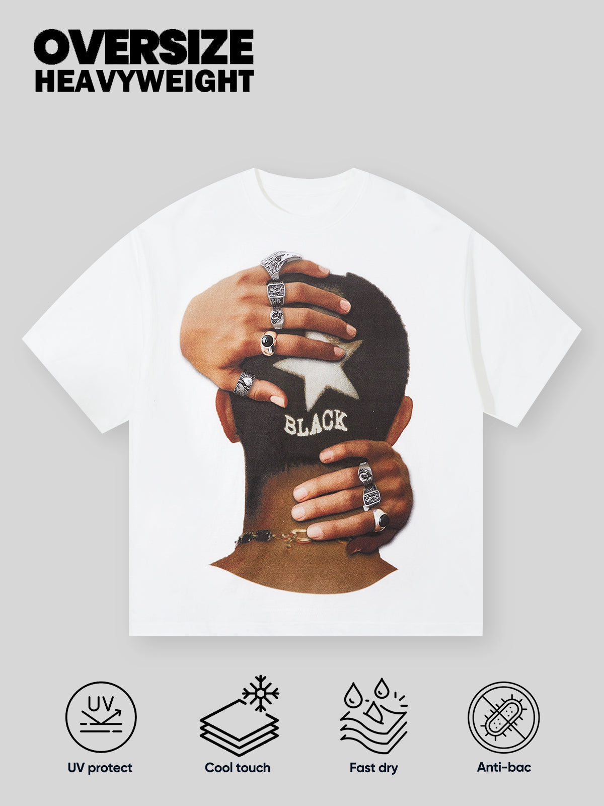 BOUNCE BACK©  Star Hairstyle Print T-shirt