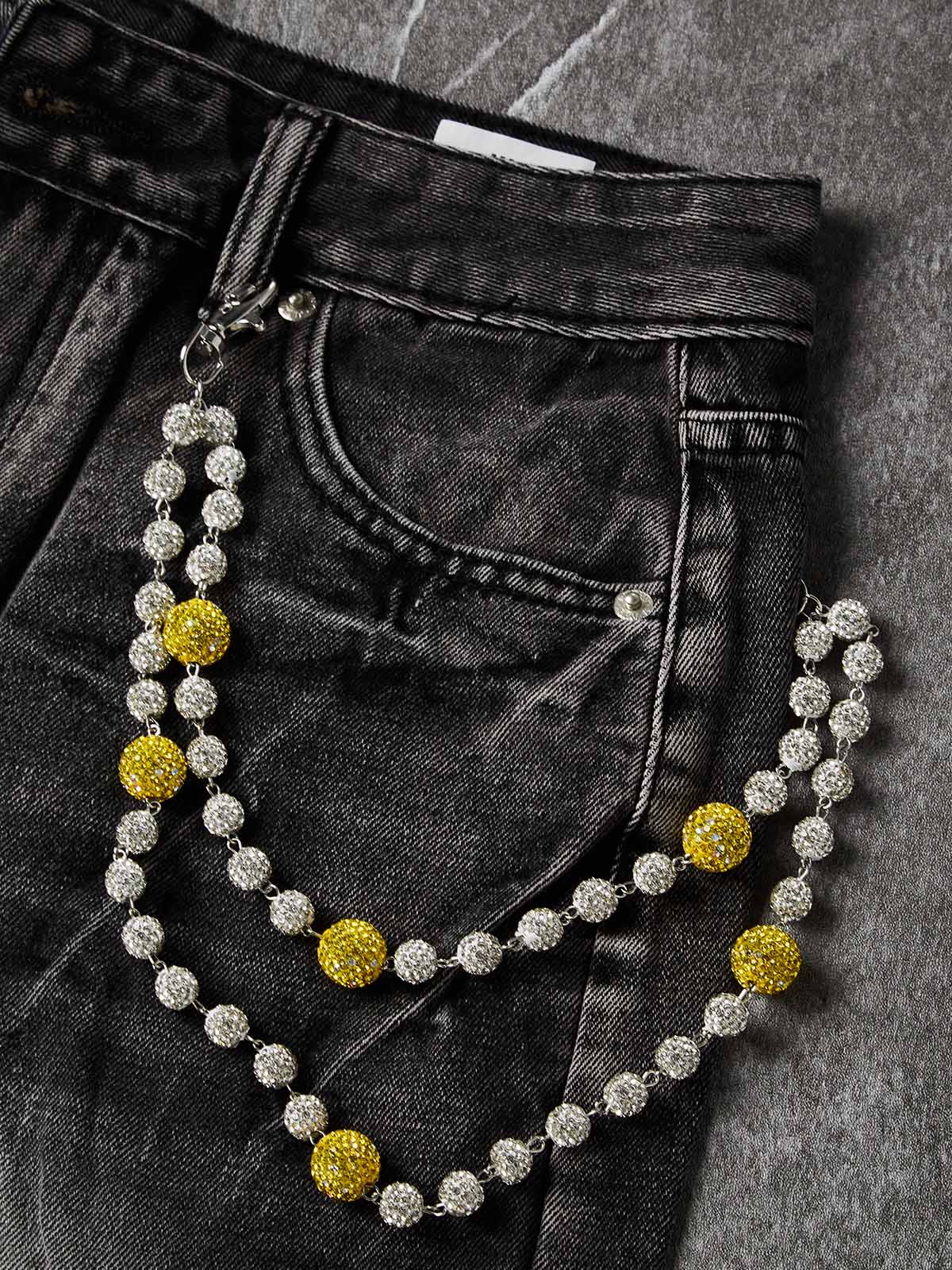 NOISSEY Wash Black Denim Shorts - DIY Chain Combo