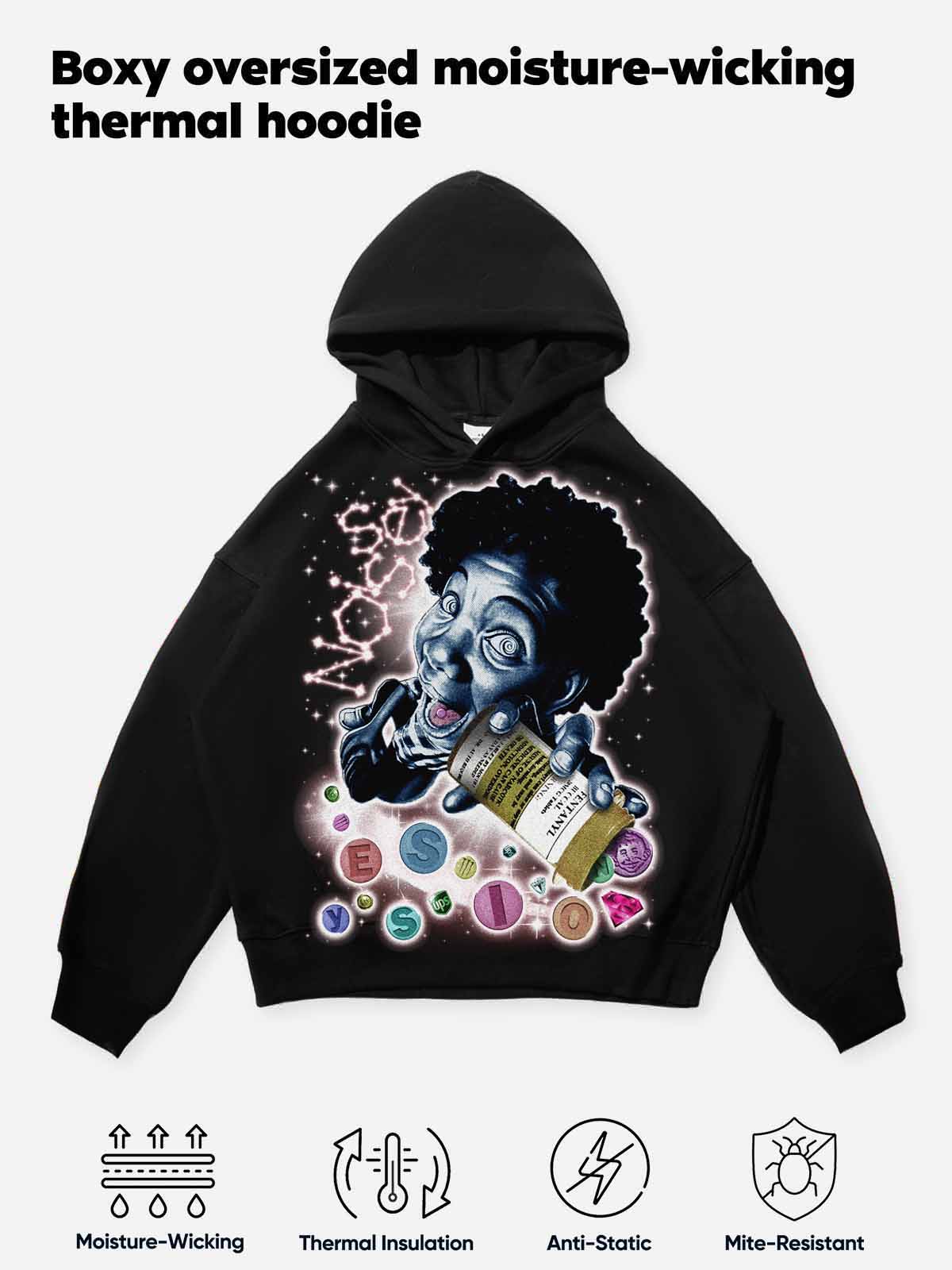 Cosmic Dose! Tech Fabric Print Hoodie