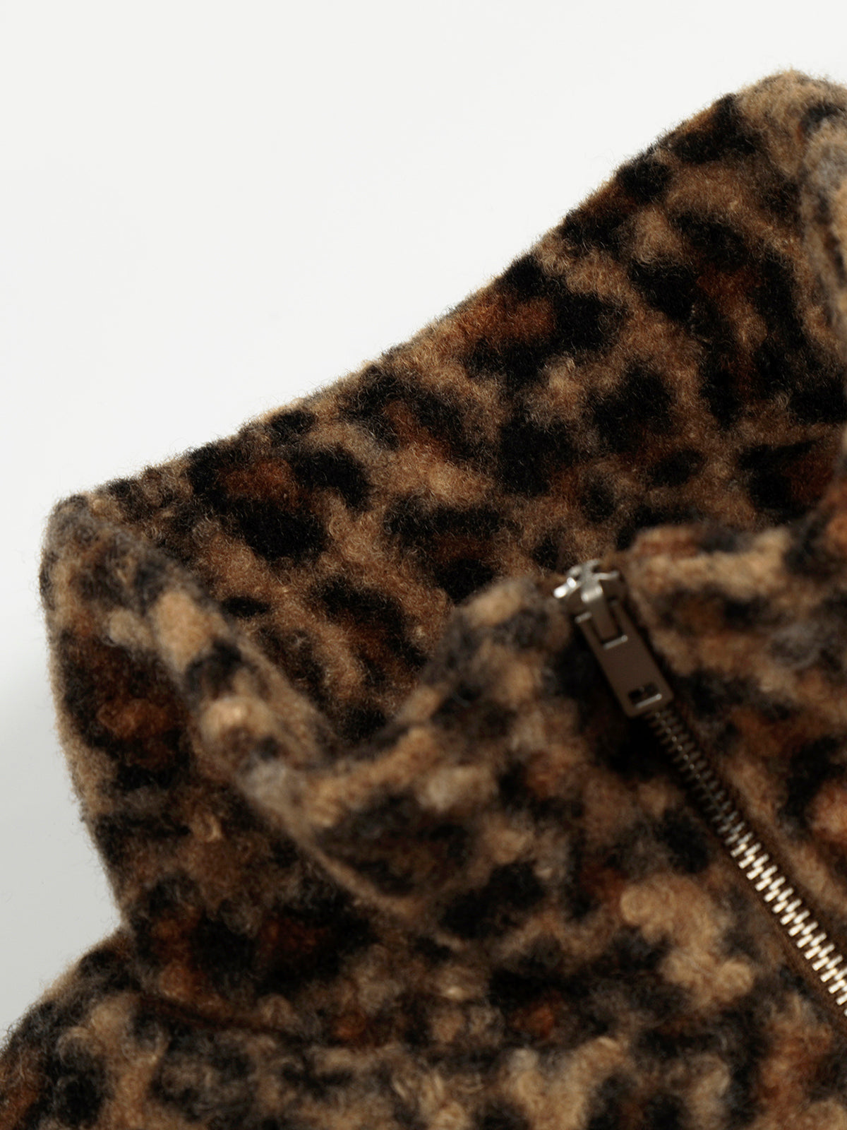 Leopard Print Fleece-Lined Warm Jacket