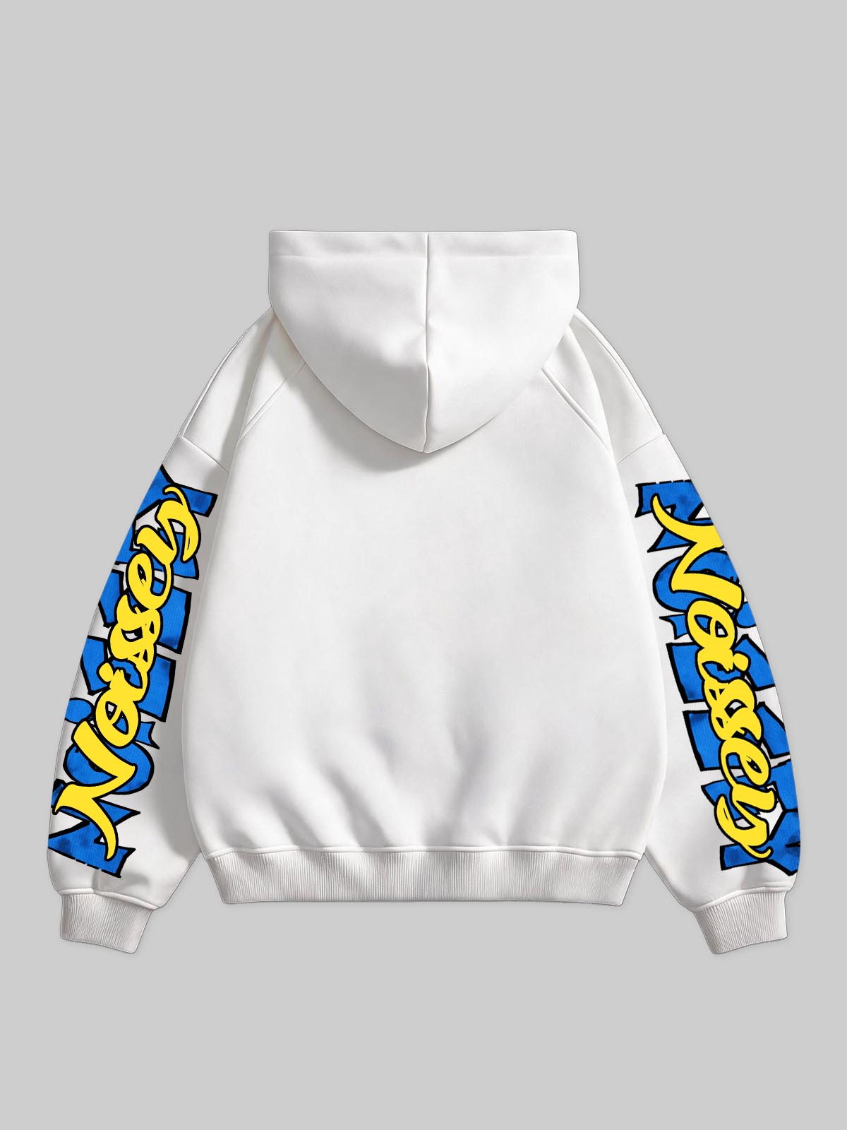 NOISSEY Blue Flower Little Yellow Duck Graffiti Smiley Zip-Up Hoodie