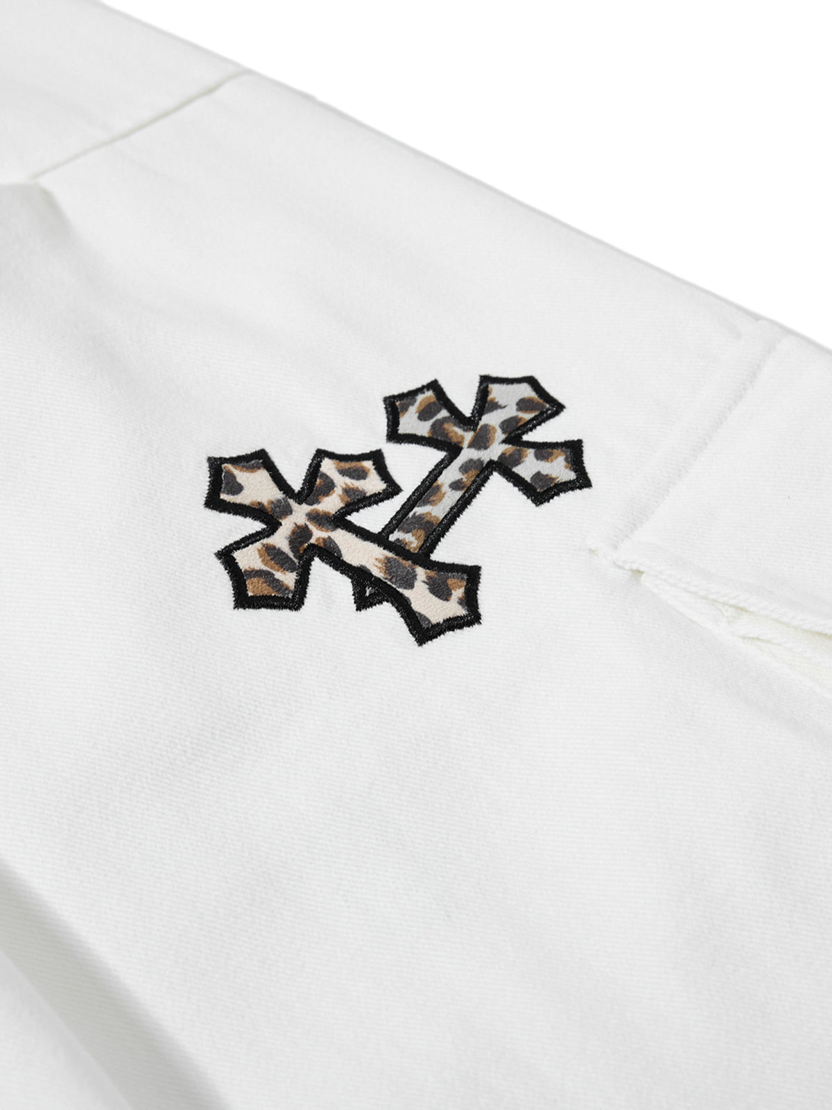 Hip-hop Style Leopard Print Cross Utility Pants