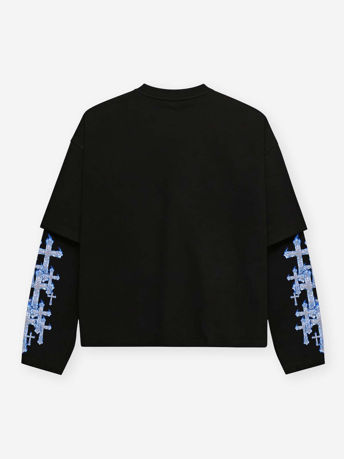 NOISSEY "In This World" Knight & White Horse Purple Cup Faux Layer Long Sleeve Tee