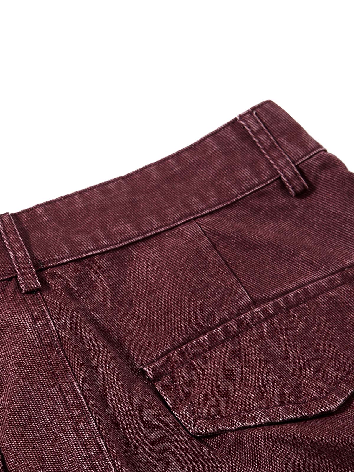 Washed distressed curved-leg cargo pants