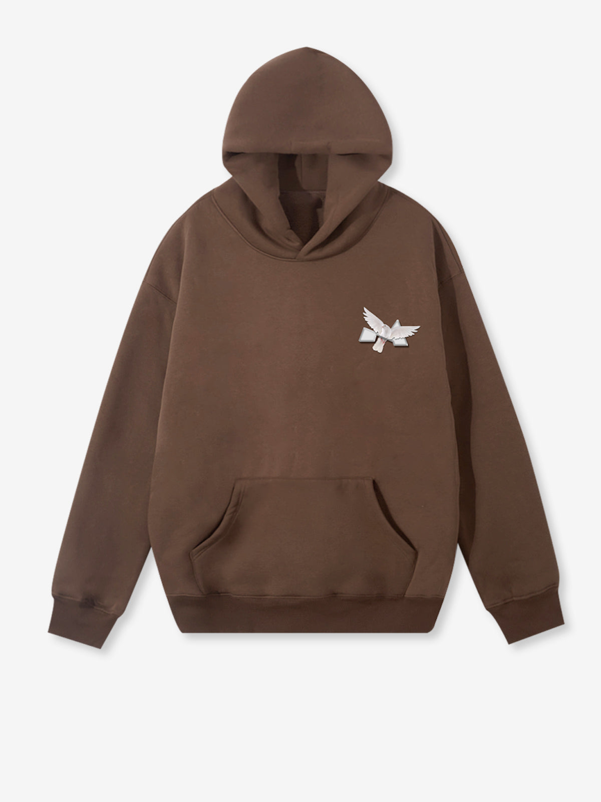 BIG & TALL- Madonna and Child Brown Fleece Hoodie