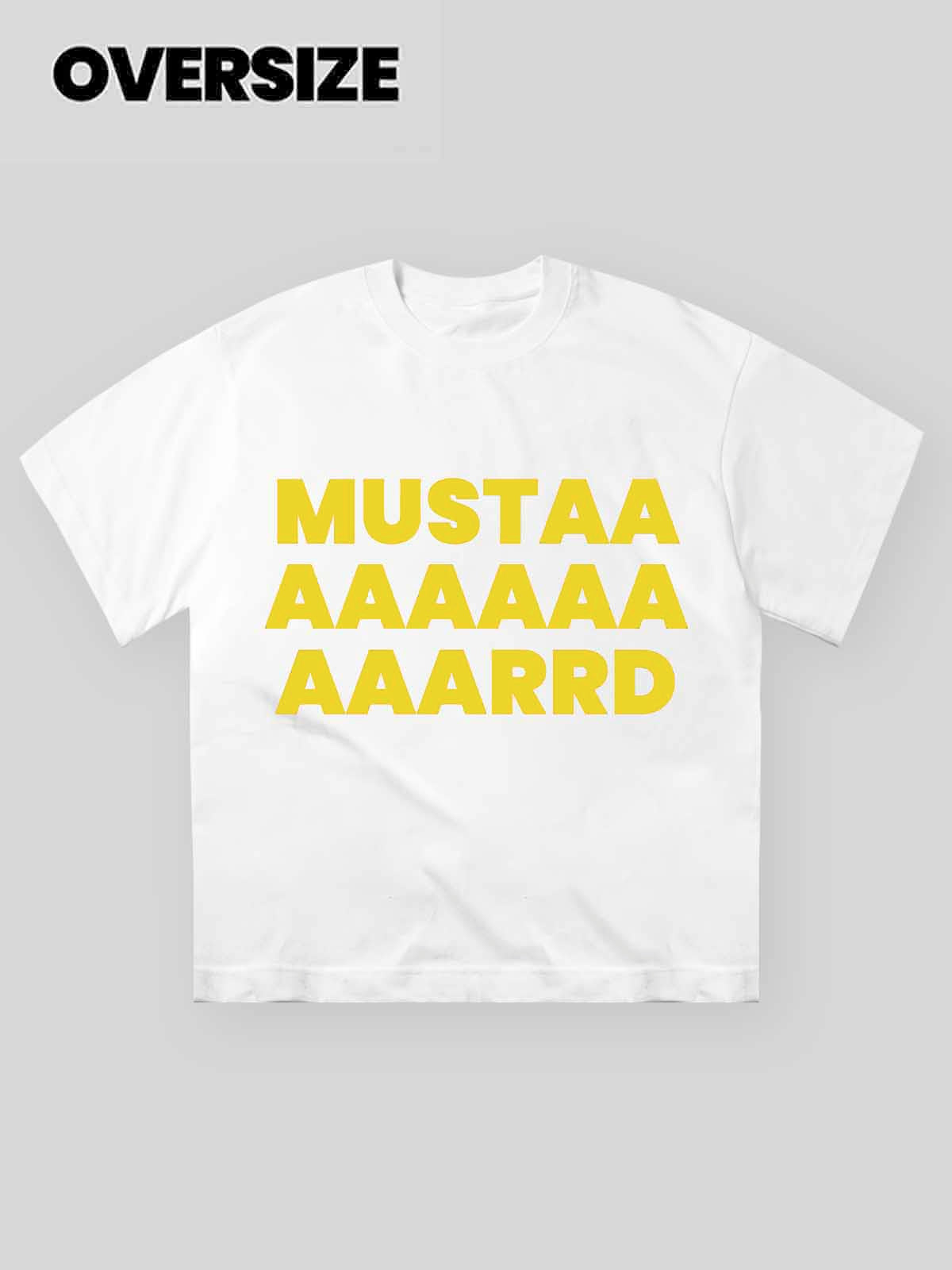 MUSTAAAAAAAAARD 3D Text T-shirt