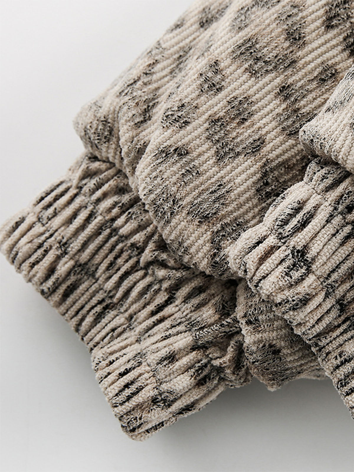 Leopard Print Cotton Jacket with Fleece Lining