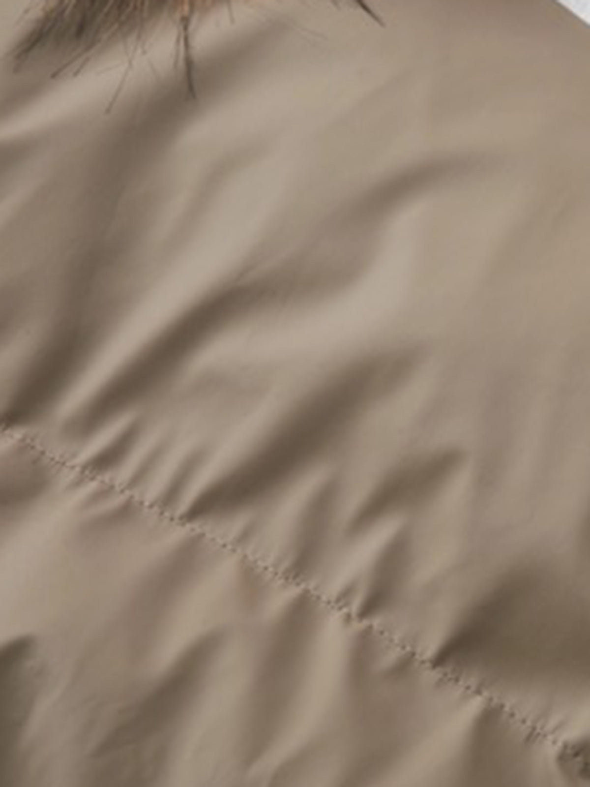 Faux Fur-Trimmed Hooded Luxe Warm Cotton Jacket