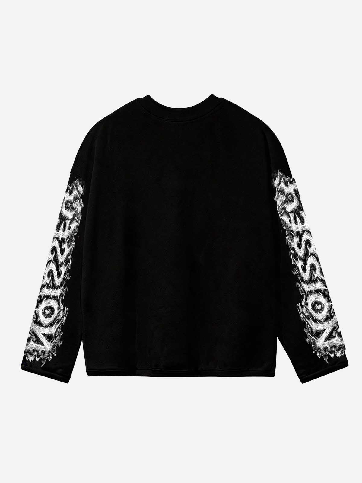NOISSEY Devotes Destiny Mystic Eye Rhinestone Heavyweight Cotton Blend Long Sleeve