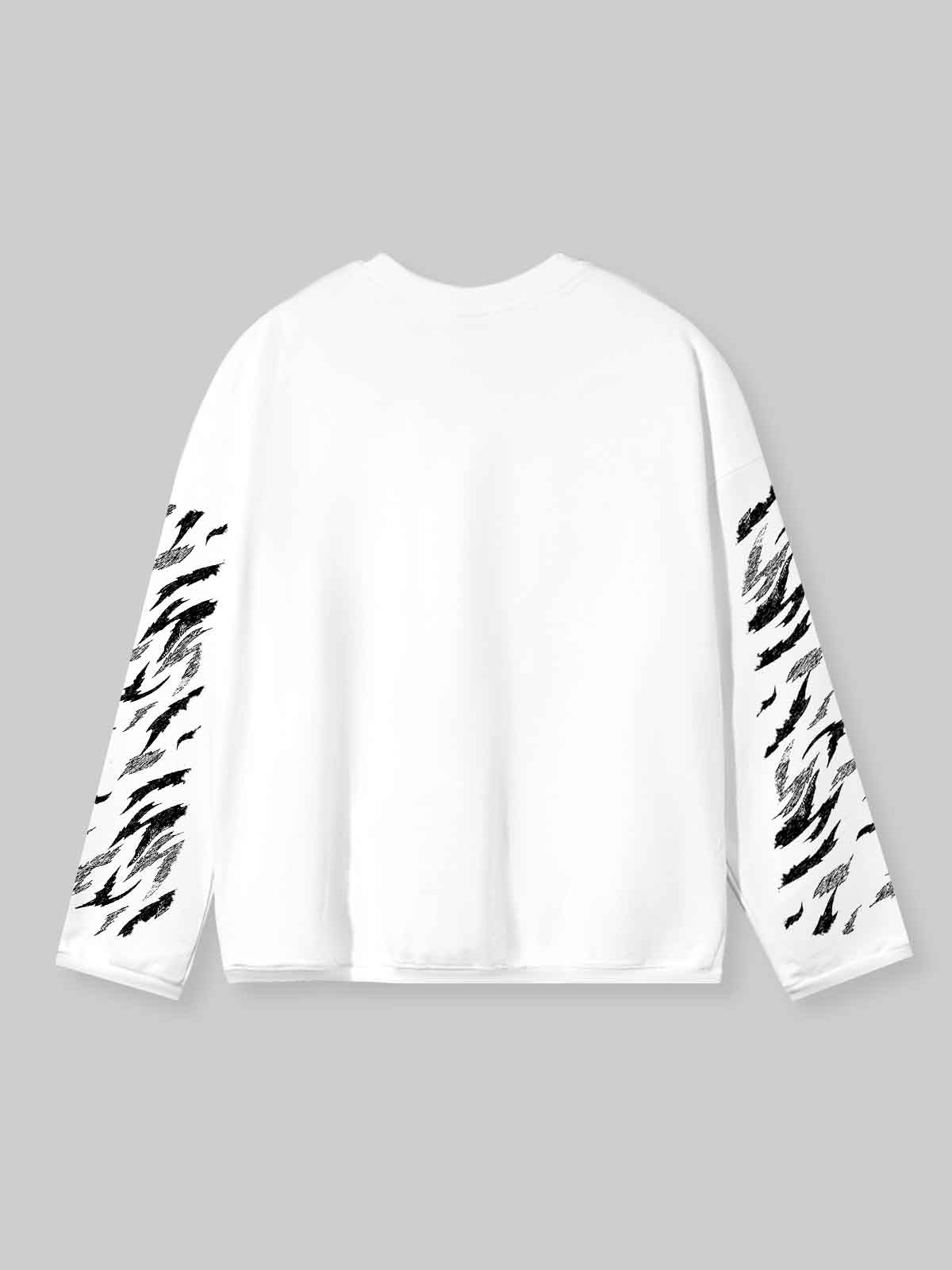 NOISSEY Iced-Out White Tiger Graphic Long Sleeves - White