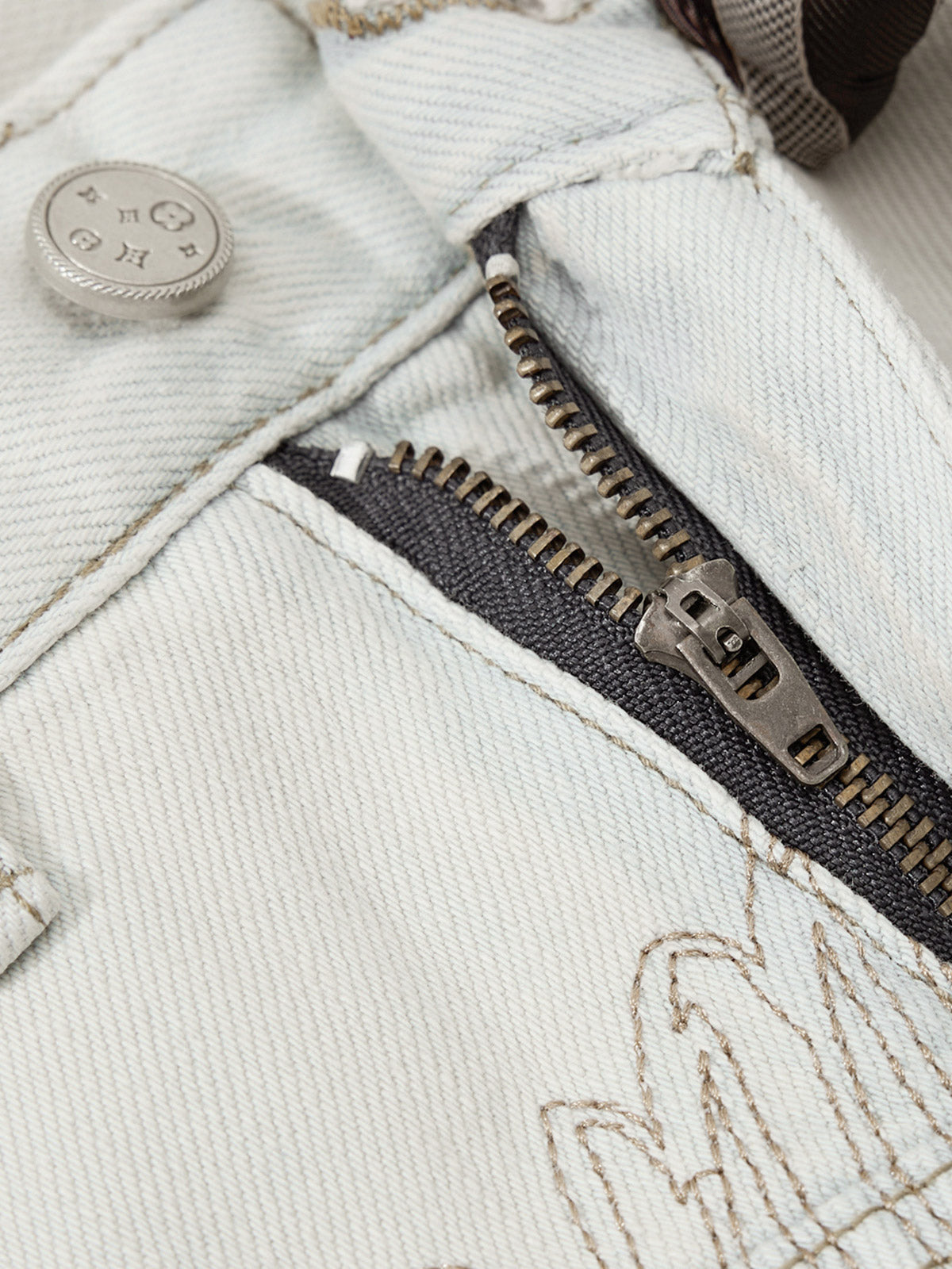 Machete-collar Tie Denim Jeans