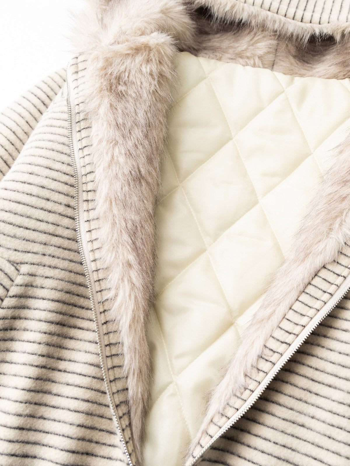 Thickened Cotton-Padded Jacket with Stripe Design