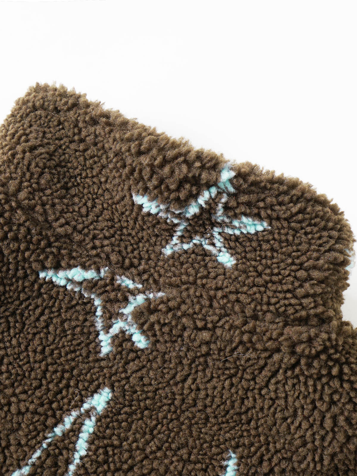 Star-Shadow Brown Fleece Star Print Jacket