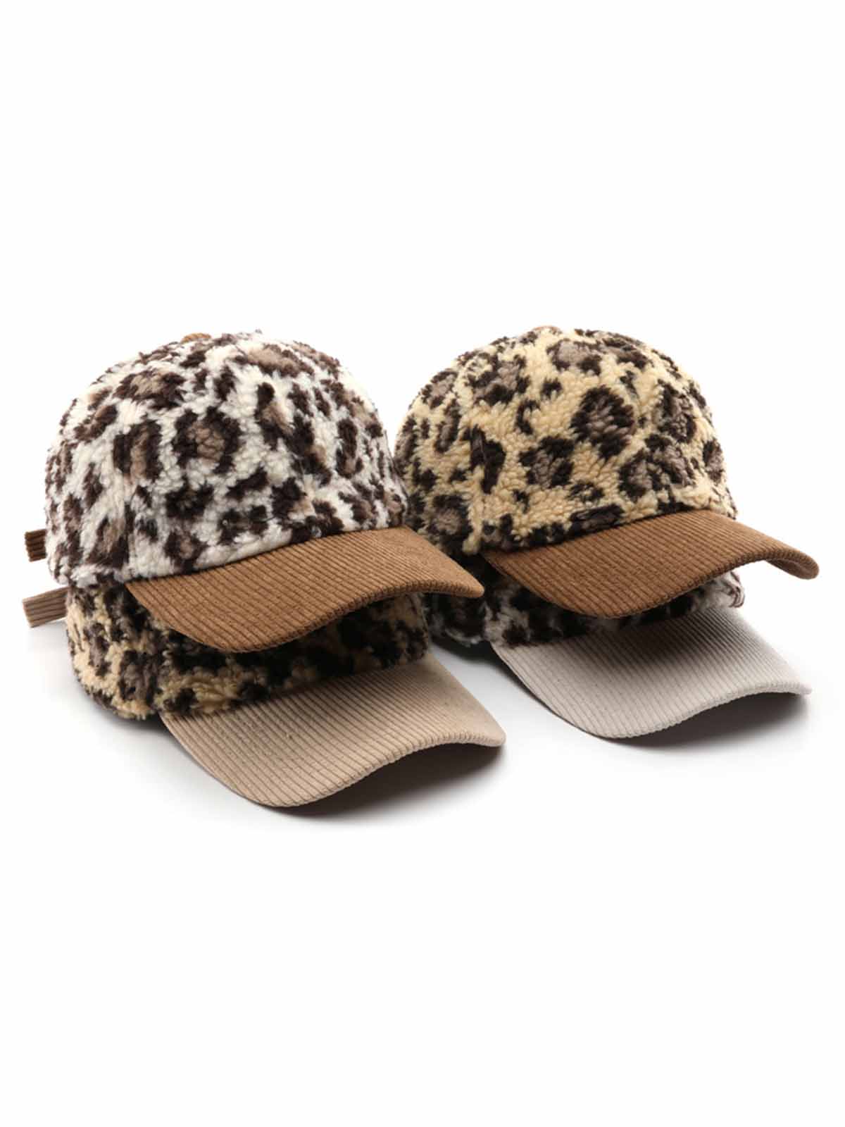 Retro Color-block Leopard Print Baseball Cap