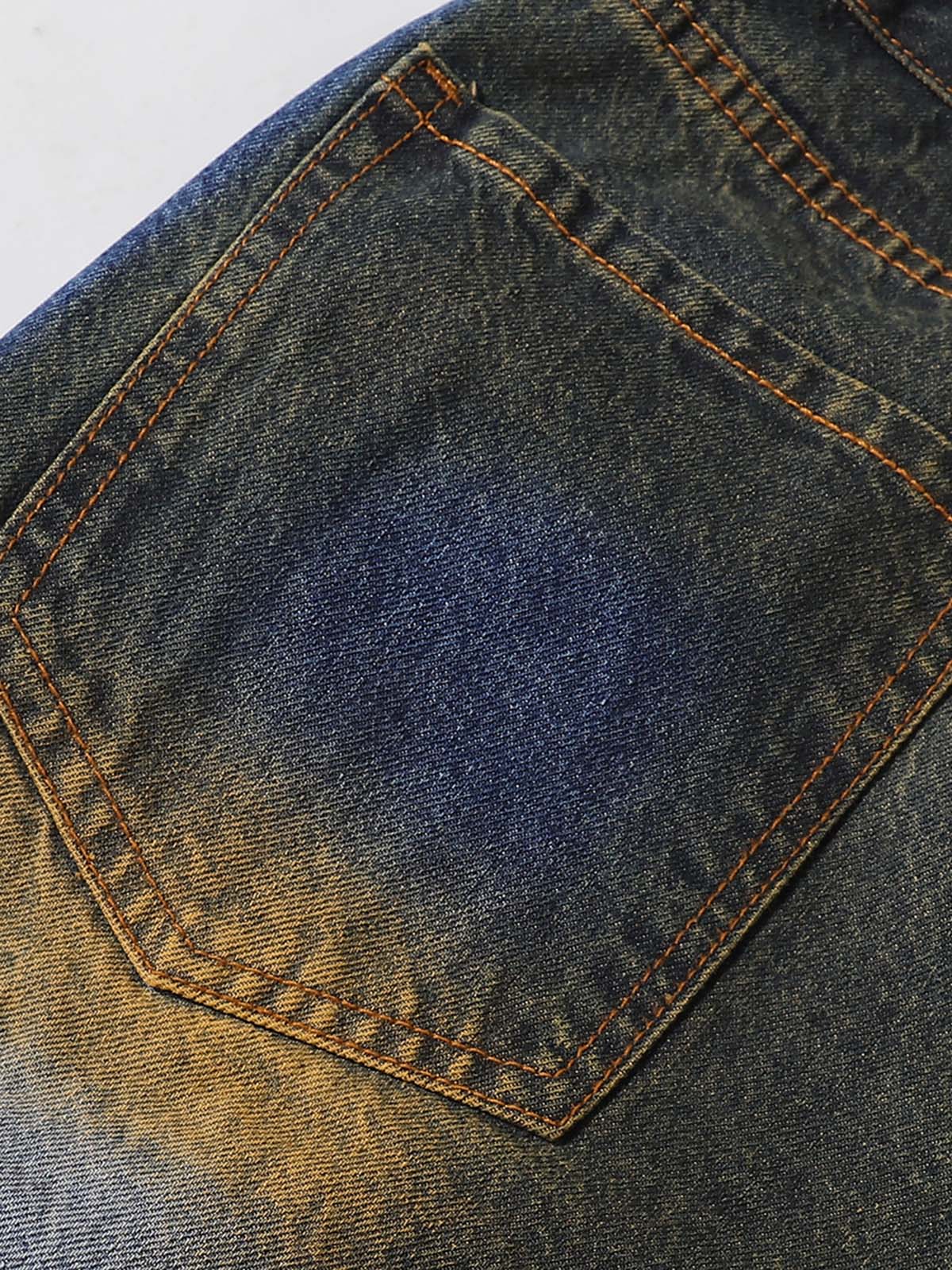 Wash to make dirty flip style jeans