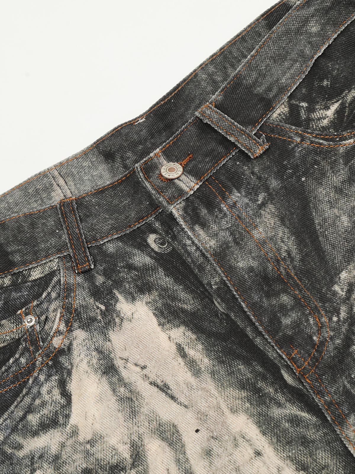 Camouflage Printed Tie-Dye Straight Jeans