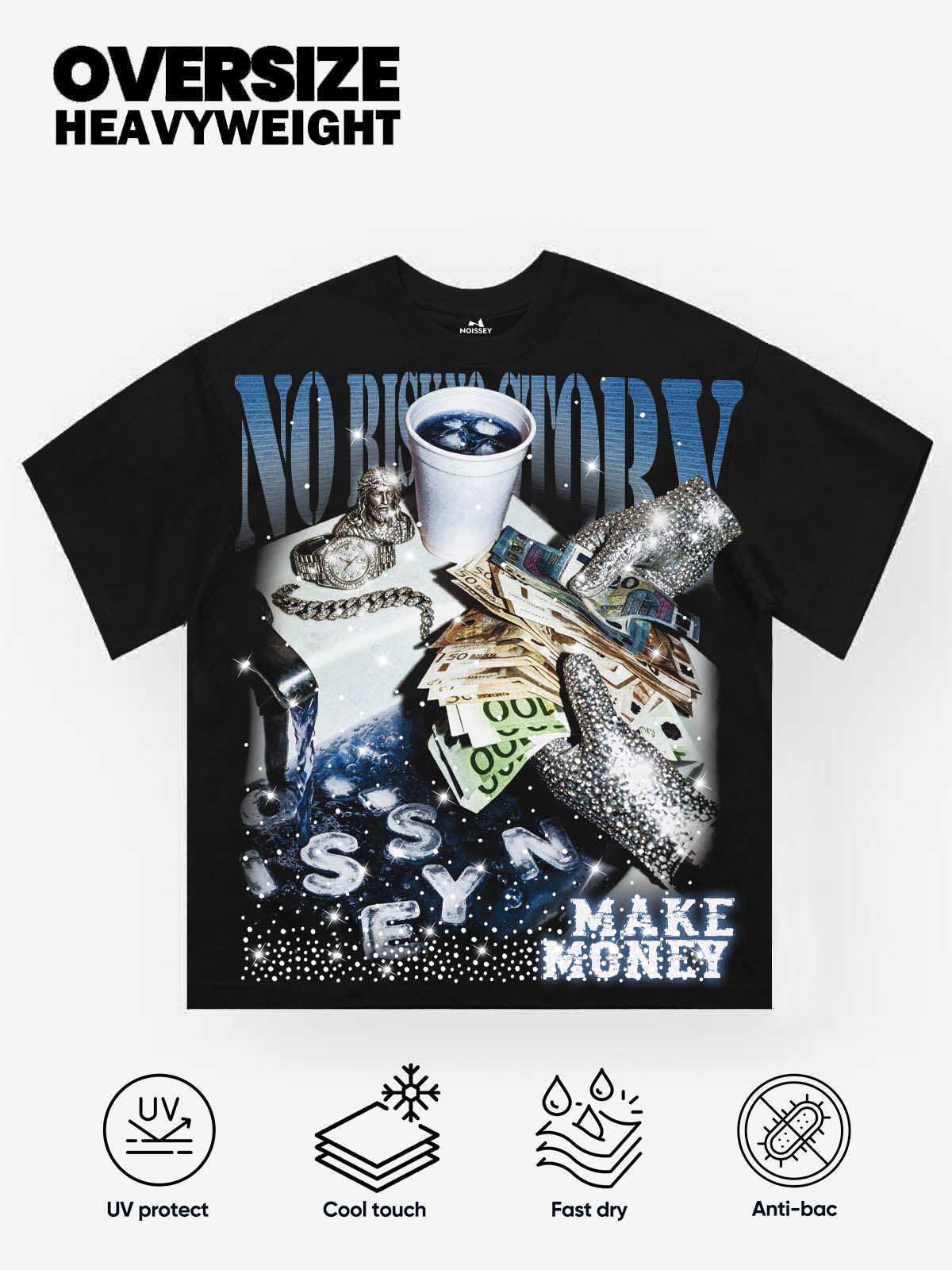 NOISSEY "Make Money" Diamond Gloves, Cash & Purple Drink Black Short-Sleeve Tee