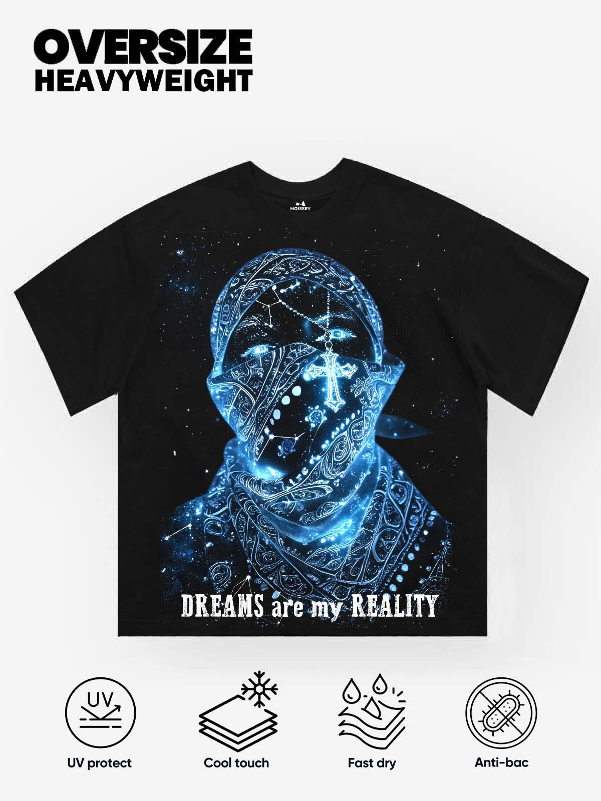 NOISSEY "Dreams are my Reality" Graphic Tee - Heavyweight Jet Black