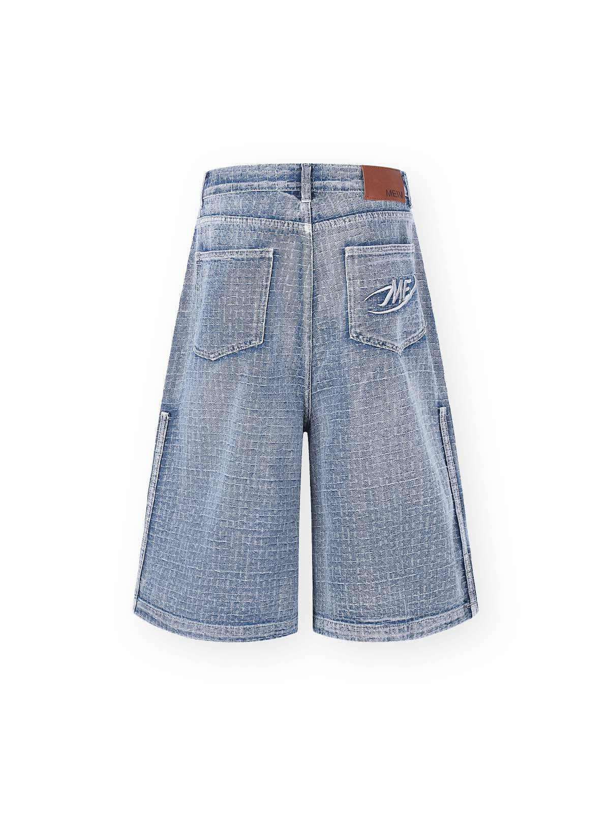 NOISSEY Vintage Washed Lightweight Denim Shorts - Wide-Leg Retro Jorts