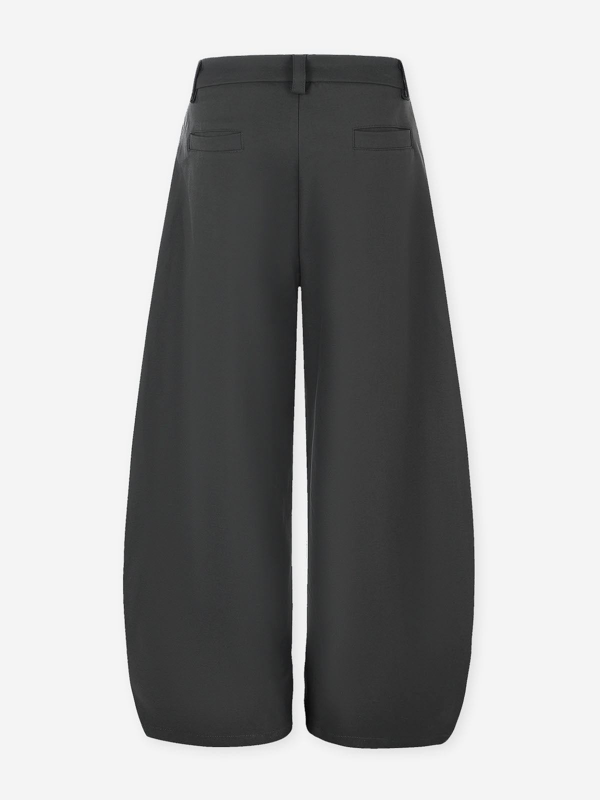 NOISSEY Military Button Detail Curved-Leg Loose Casual Trousers