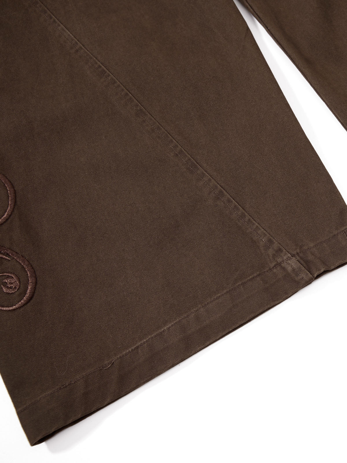 Old-money style floral embroidery cargo pants