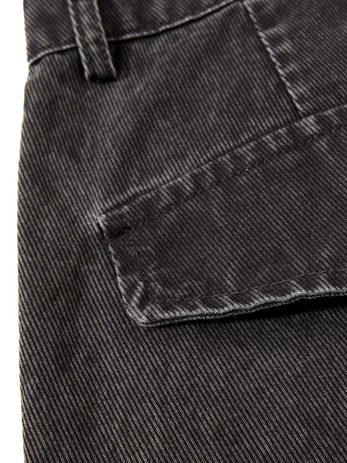 Washed distressed curved-leg cargo pants