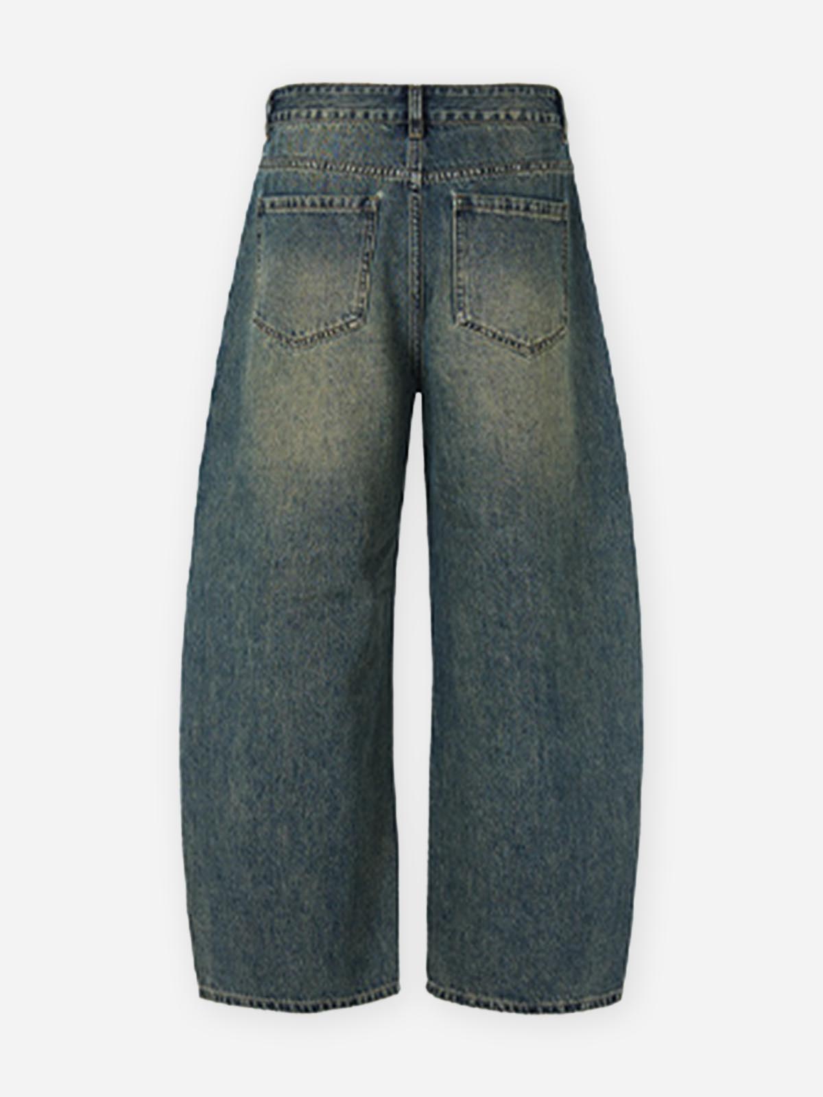 NOISSEY American Vintage Whiskered Curved-Leg Denim Jeans - Mud Blue / Washed Black / Light Blue