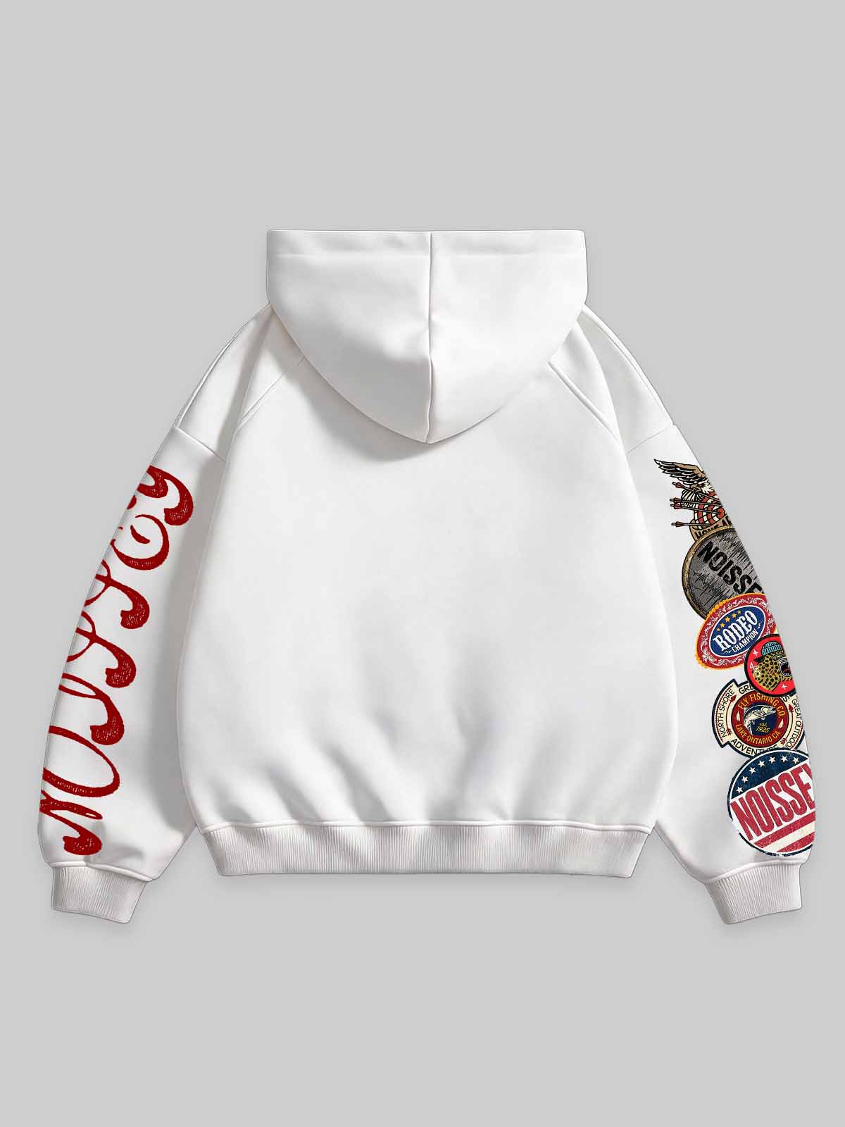 NOISSEY "MONEY SCOUT" Bandana Scout &amp; Gold Grillz White Zip-Up Hoodie