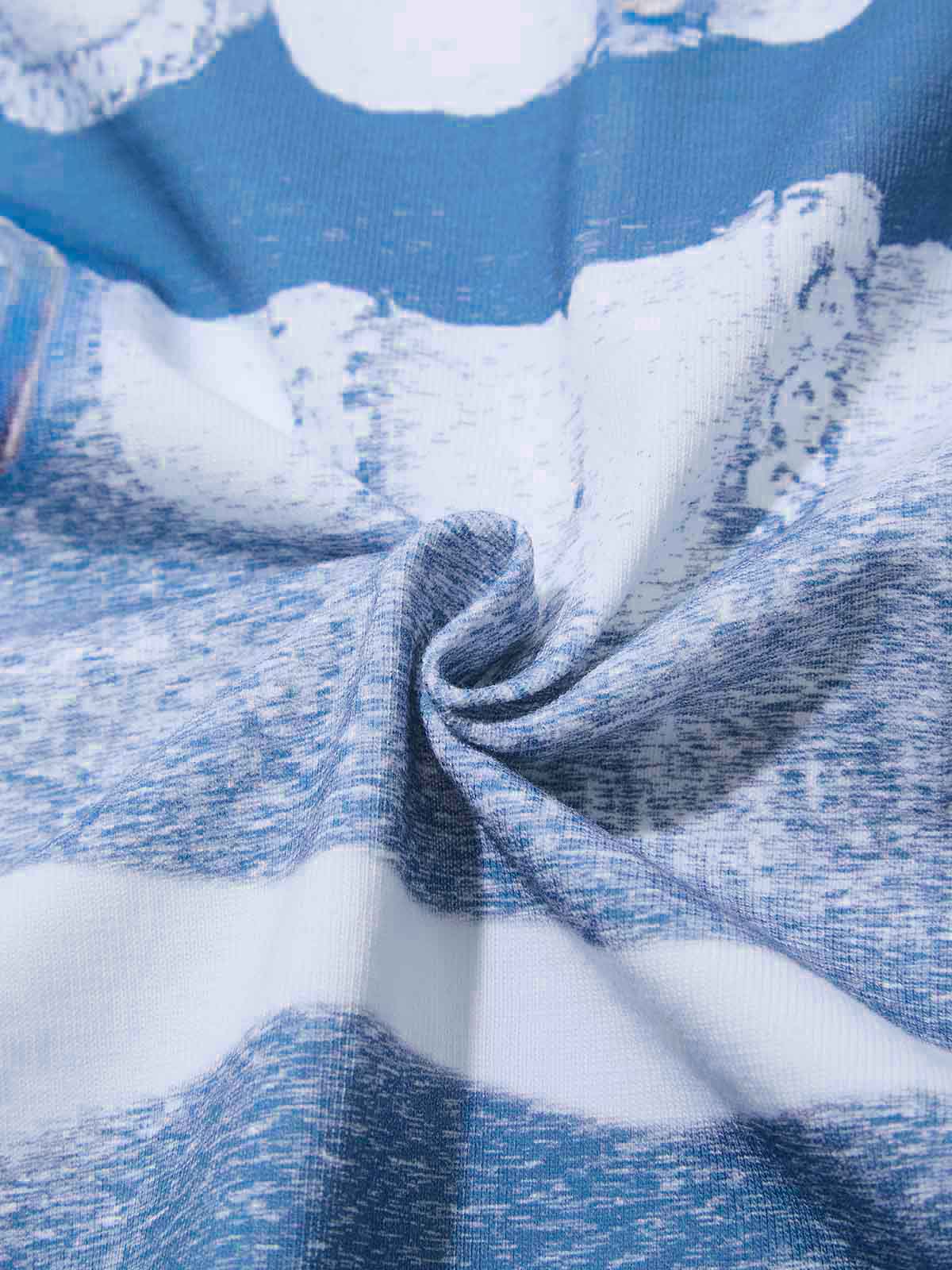 Boxy oversized T-shirt Retro Blue Lips Grills Print