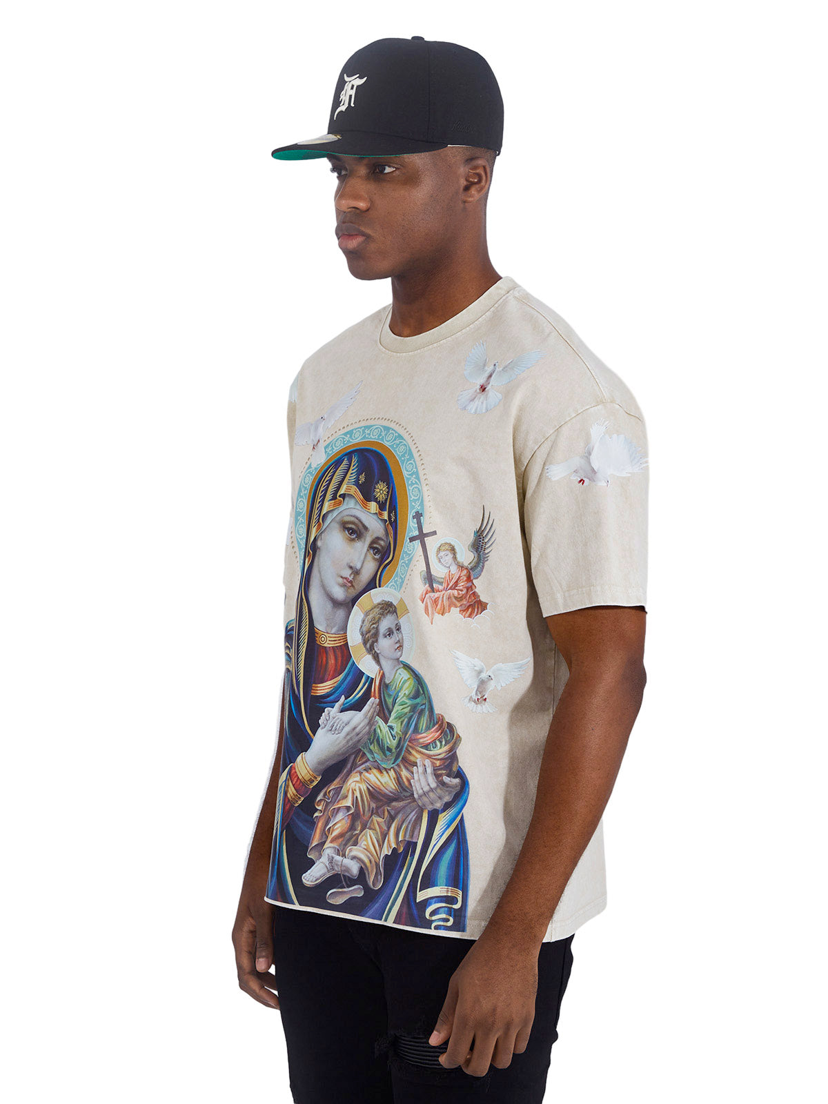 OBSTACLES & DANGERS© Madonna and Child Khaki T-shirt