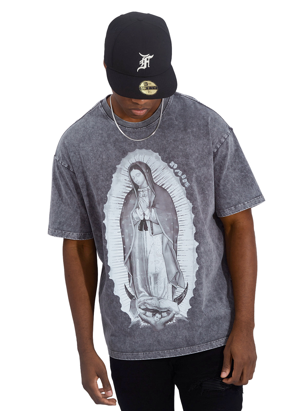 障害物と危険©グアダルーペの聖母 グレー T シャツ