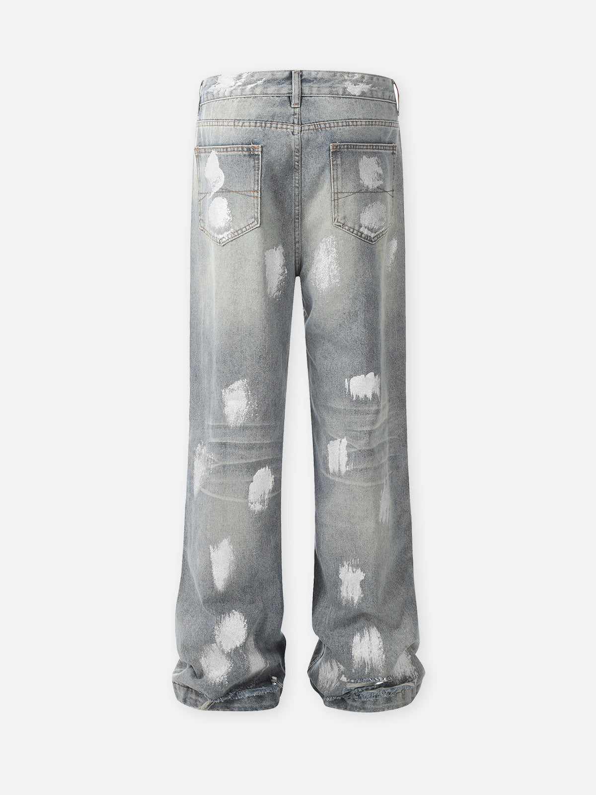 Straight-Leg Splash-Ink High-Street Jeans