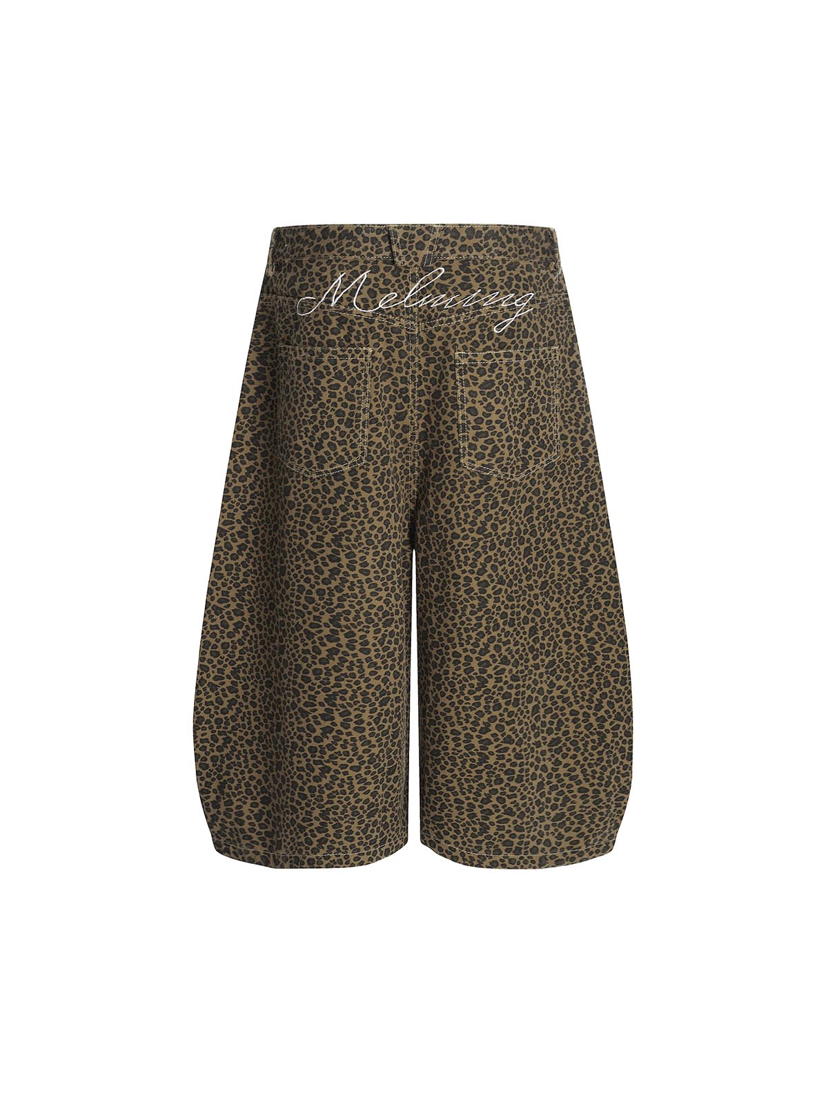 Leopard-Print Machete-Cut Middle split Jeans