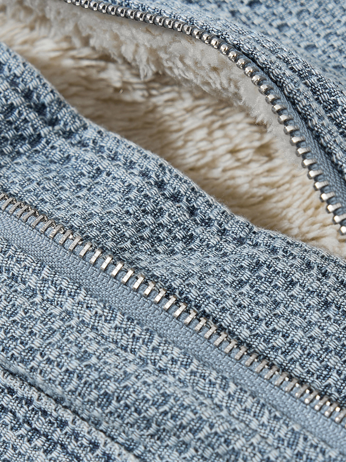 Frosty Denim Hooded Bomber Jacket