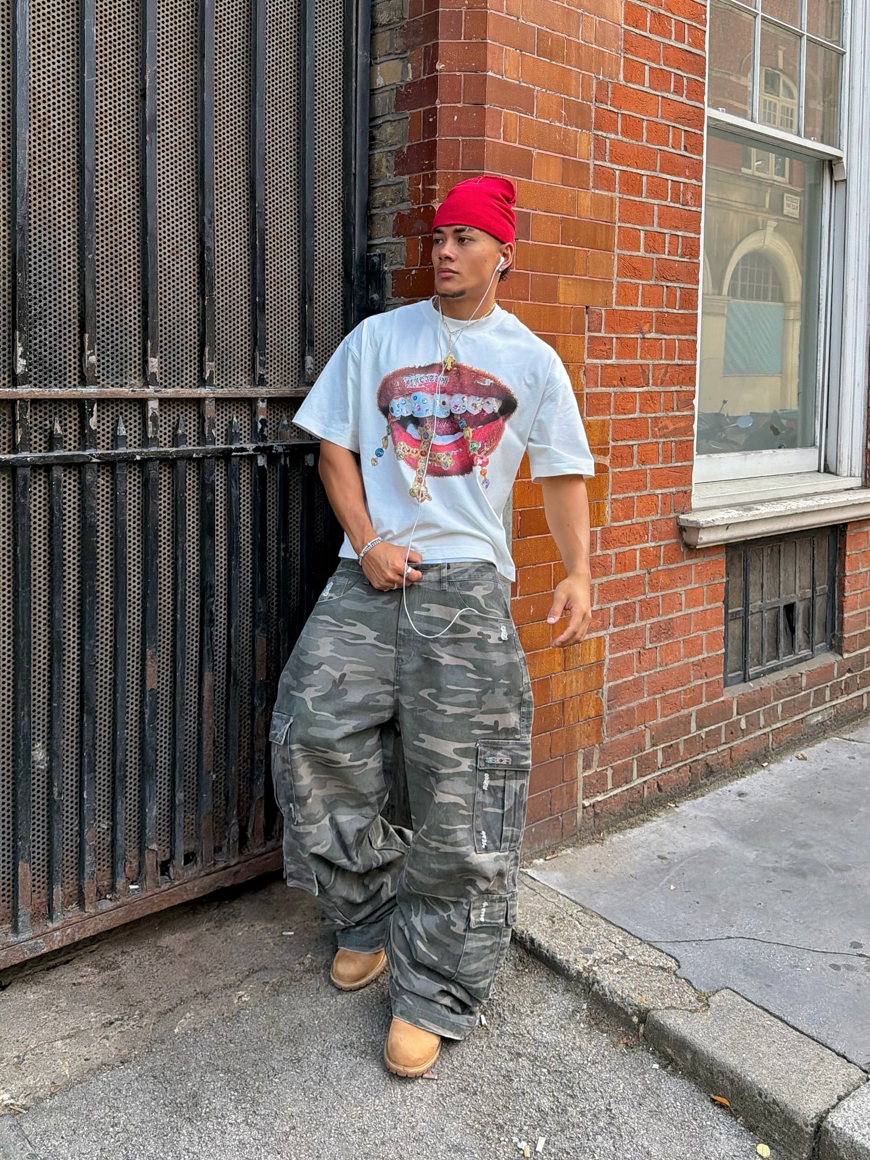 NOISSEY Diamond Cross Grillz" Boxy Oversized Heavyweight Cooling Tee