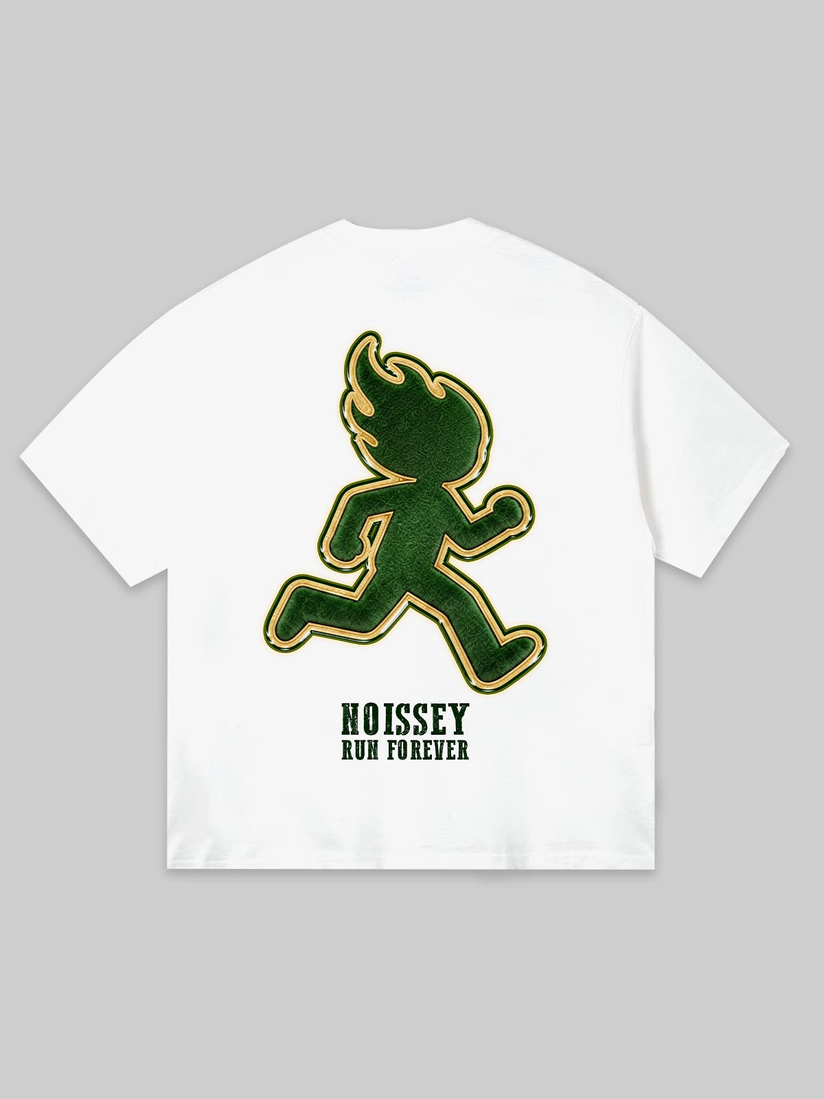NOISSEY "RUN FOREVER" FLOCKED TEXTURE GRAPHIC TEE - OPTIC WHITE