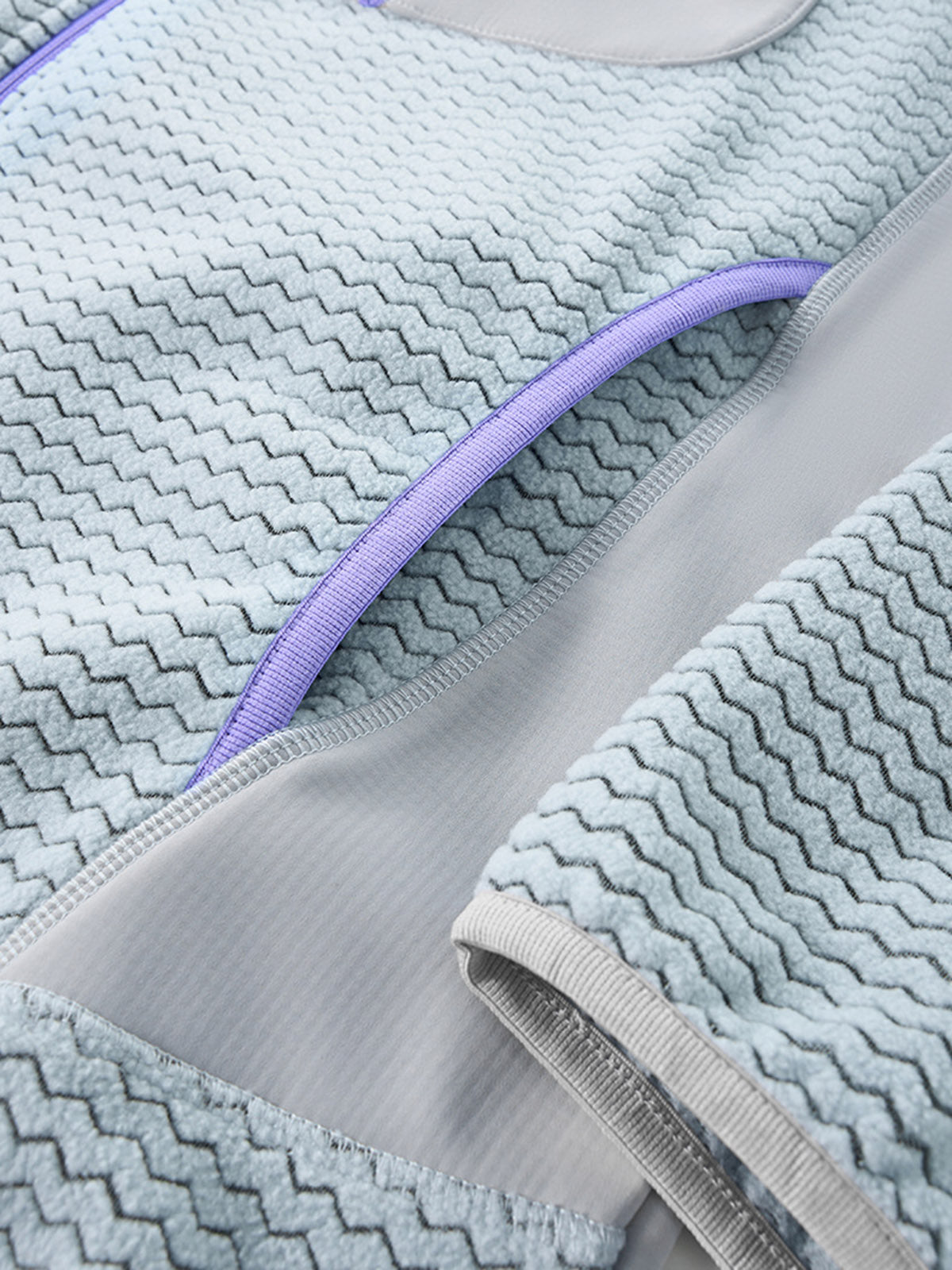 Wave Pattern Contrast Color Zip-up Jacket