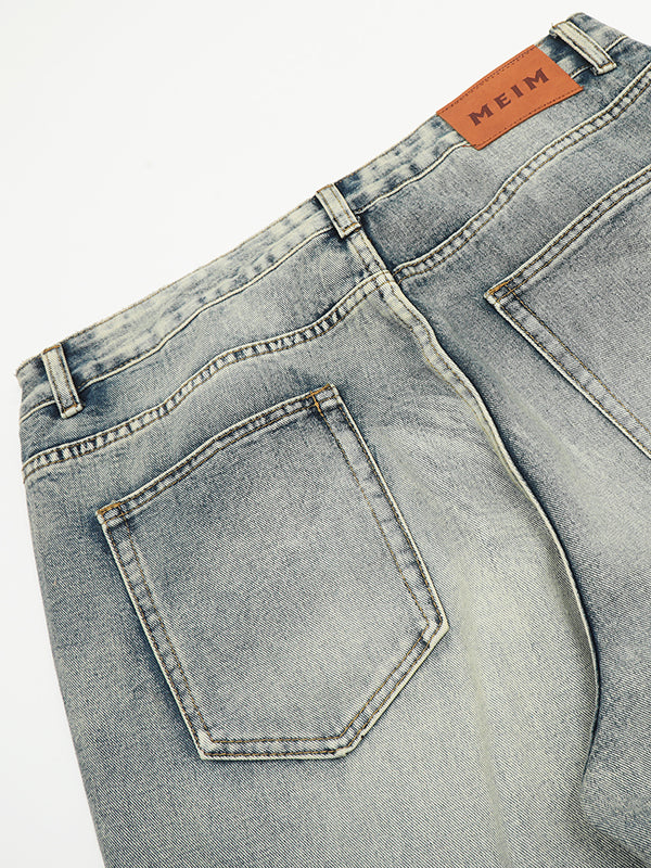 Vintage Washed High-Street Distressed Denim Jeans