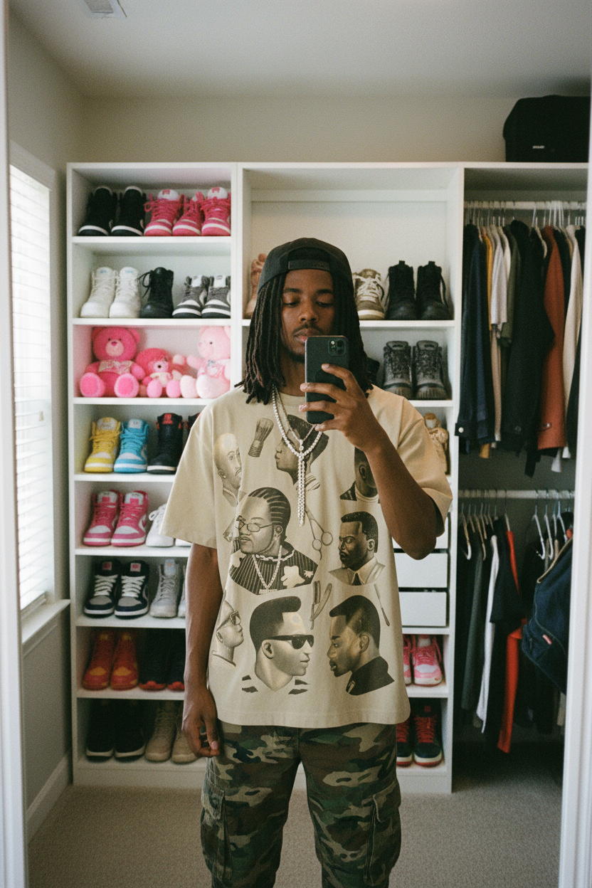 年轻男性潮流自拍